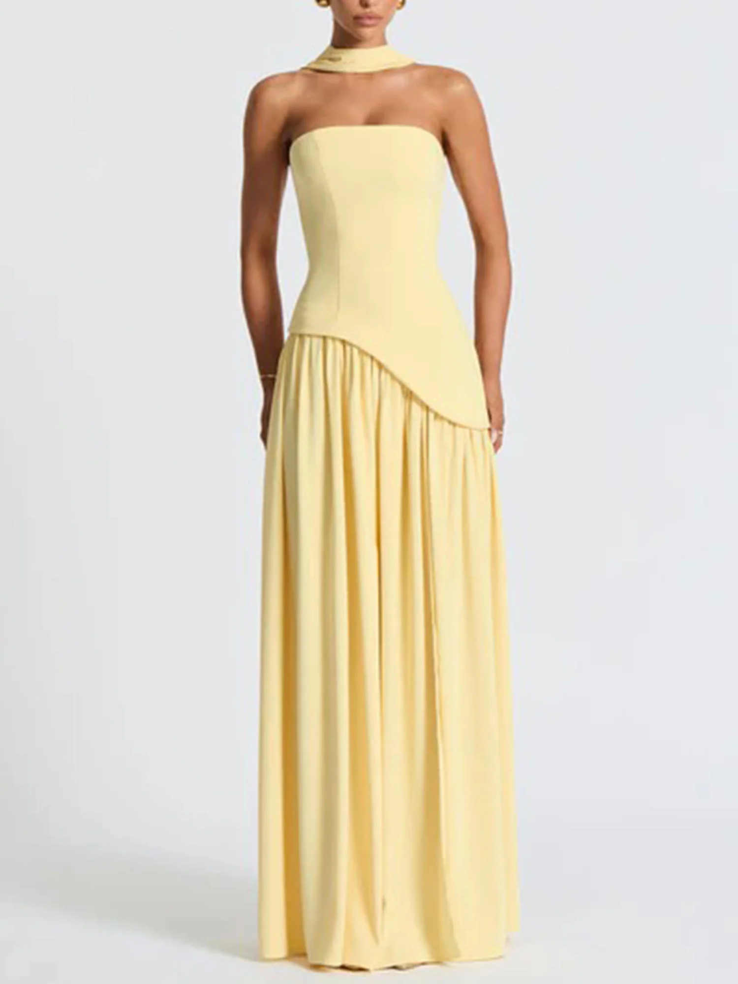 Slit Veil Maxi Dress