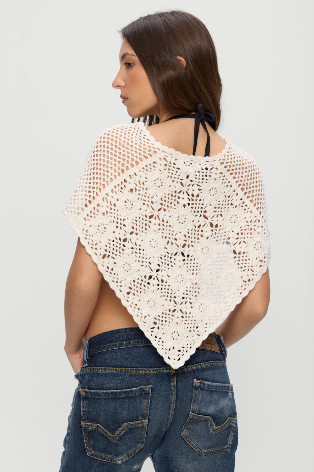 Sophie Crochet Poncho - Soft Sand