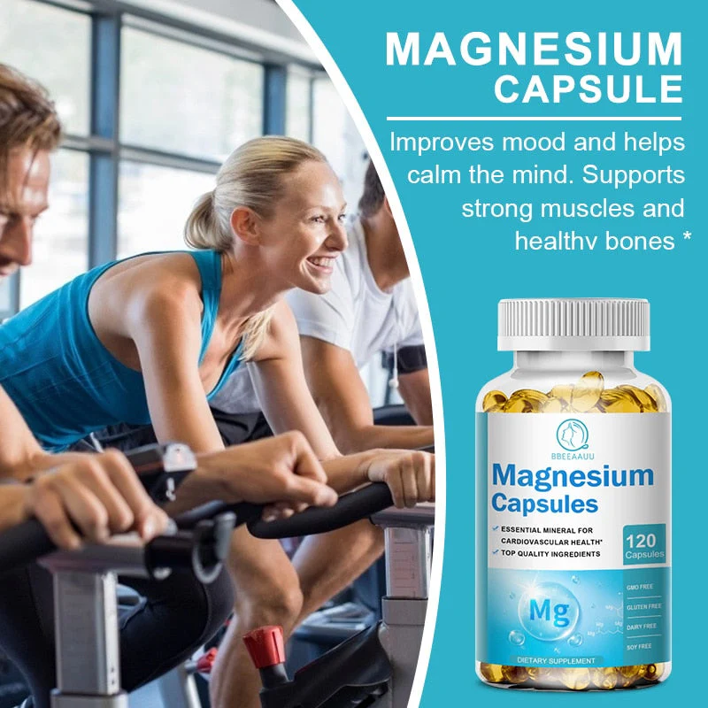BBEEAAUU Chelated Magnesium Glycinate Capsules Promotes Muscle Heart and Bone Health Help Sleep Muscle Relaxation Anxiety Relief - lemrro