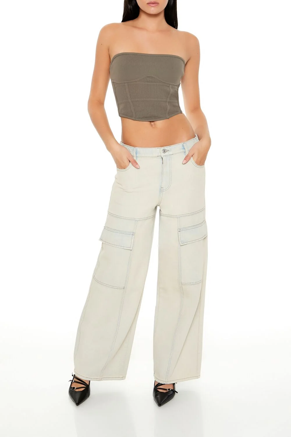 Sweater-Knit Tube Crop Top