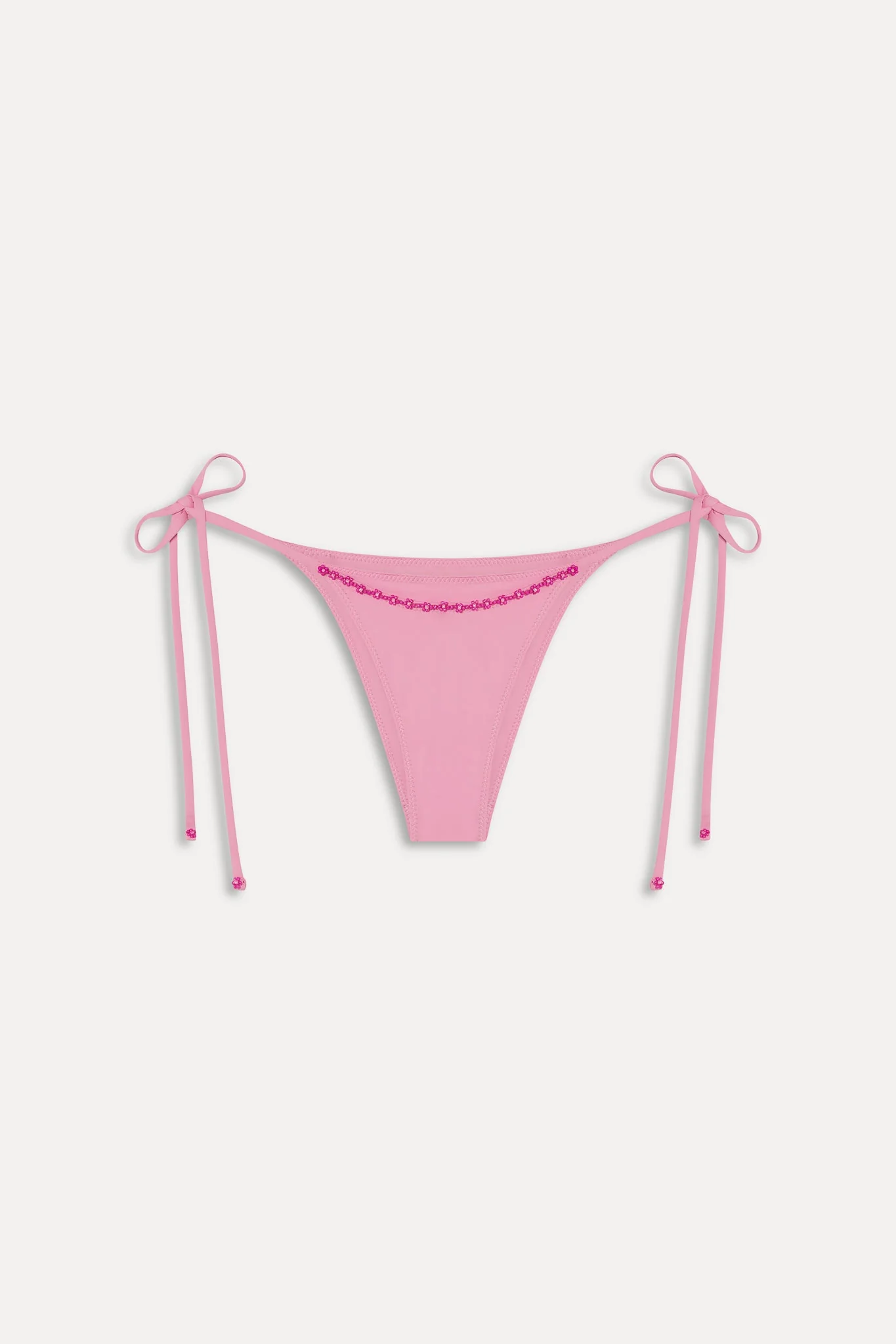 Mackenzie Cheeky Beaded Bikini Bottom - Pastel Pink