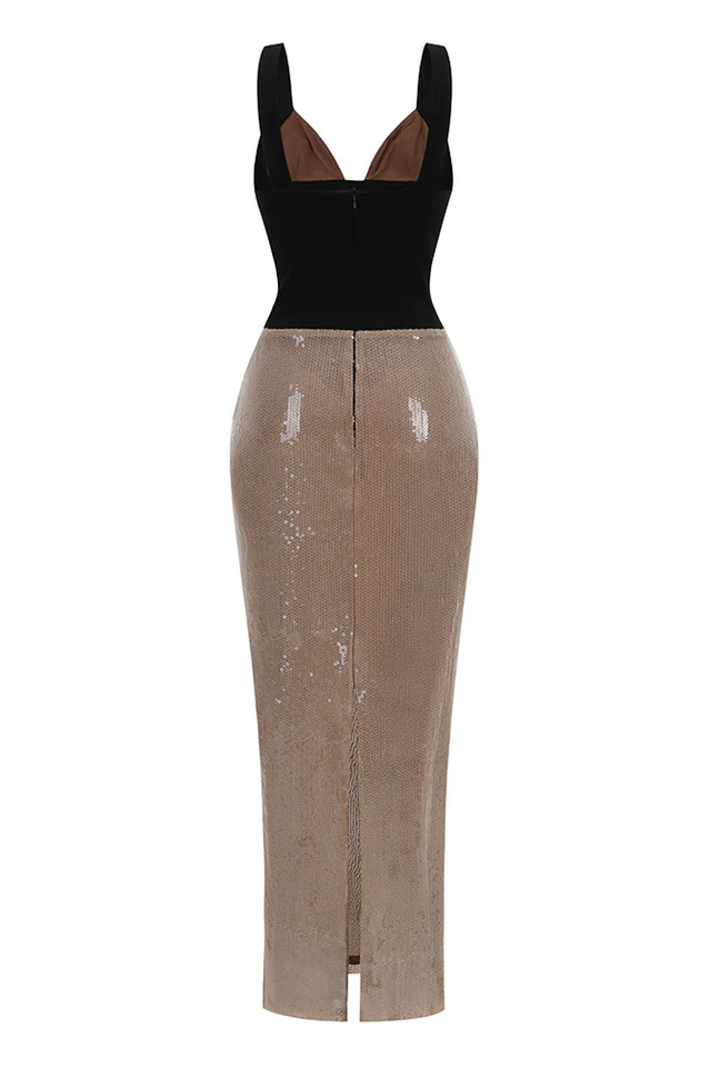 Syvion Sequin Split Maxi Dress