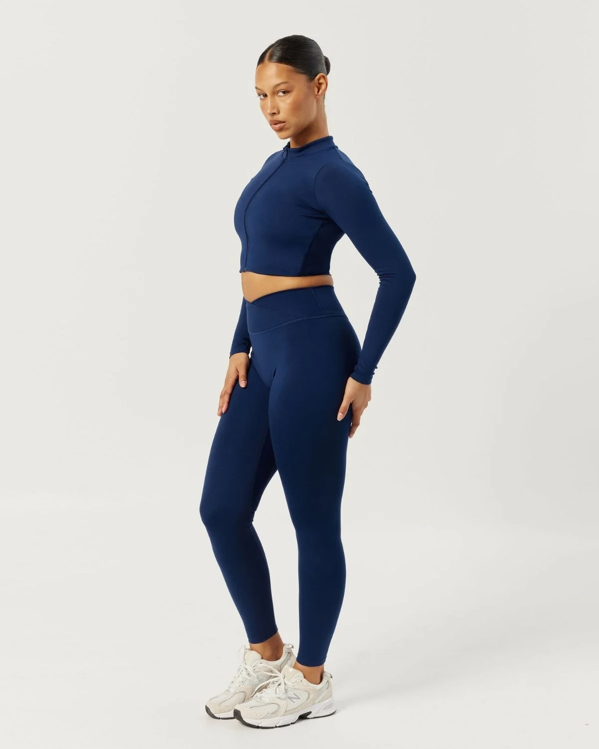 Serenity Cropped Zip Jacket | Navy