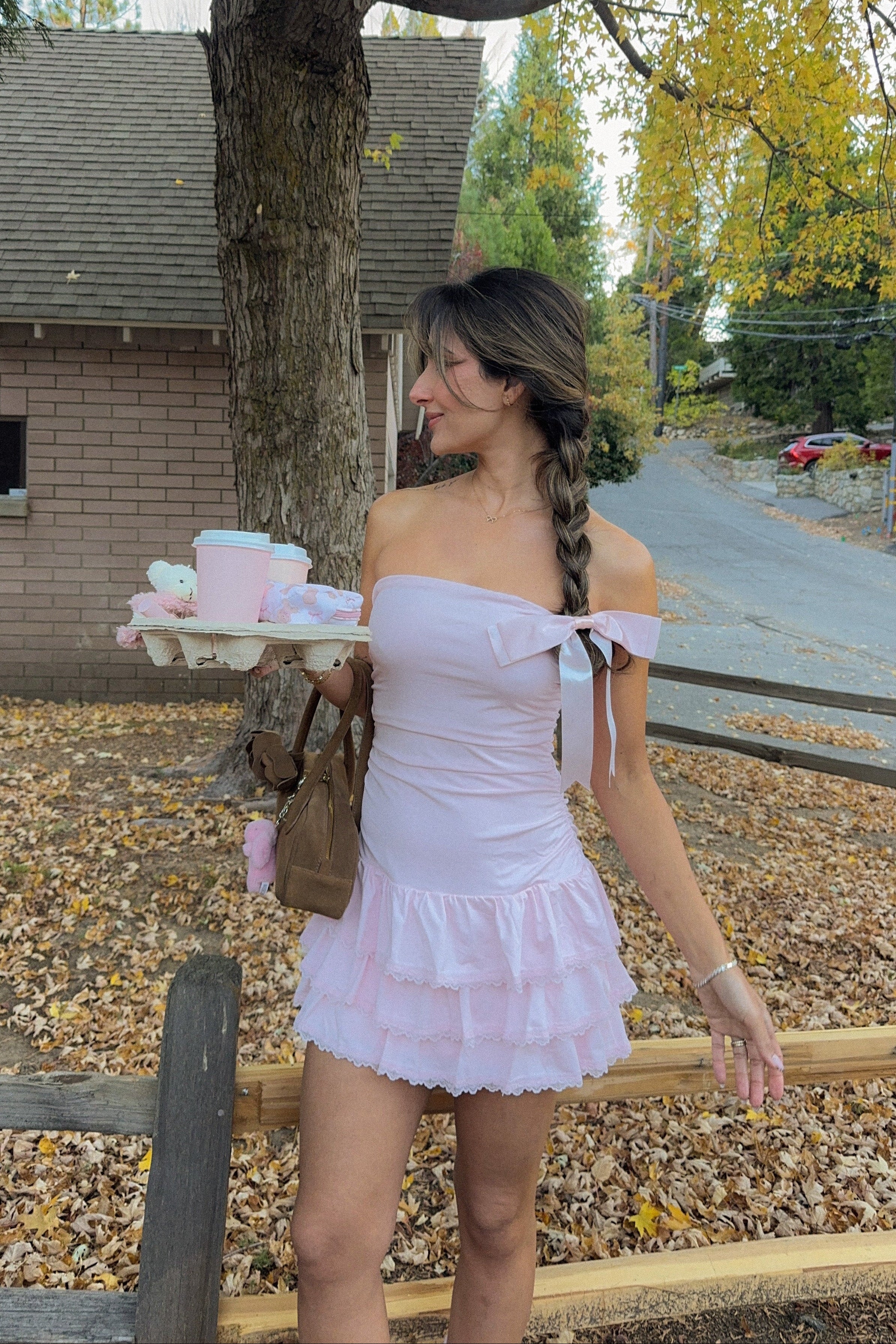 Tiered Ruched Mini Dress