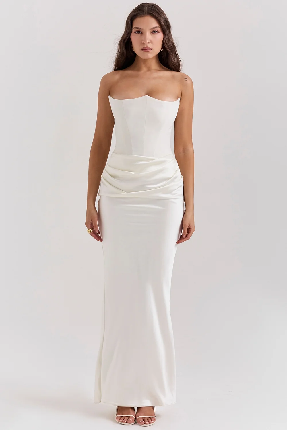 Ivory Strapless Corset Dress
