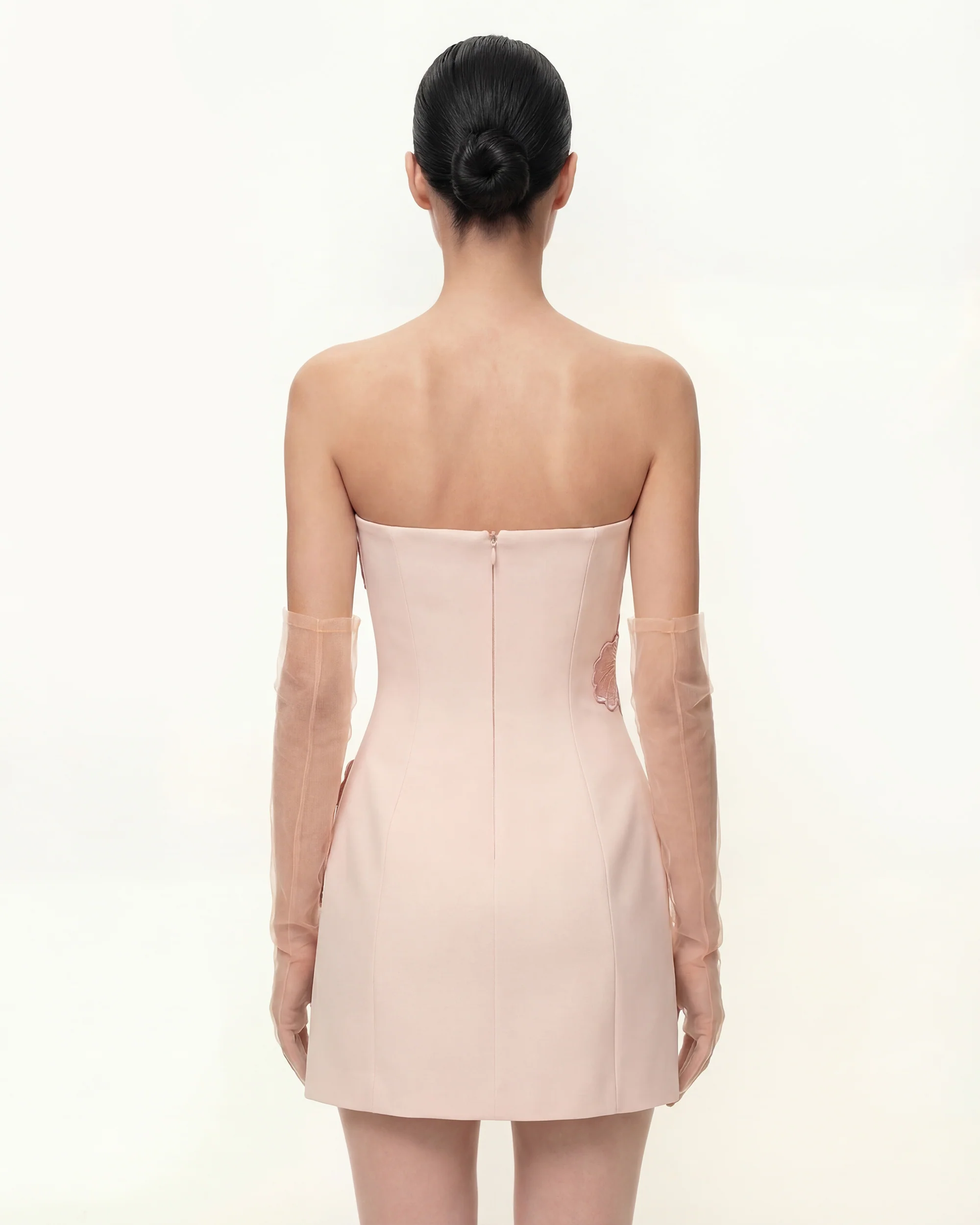 Iris Floral Print Strapless Dress - Pink - FASHION NOB