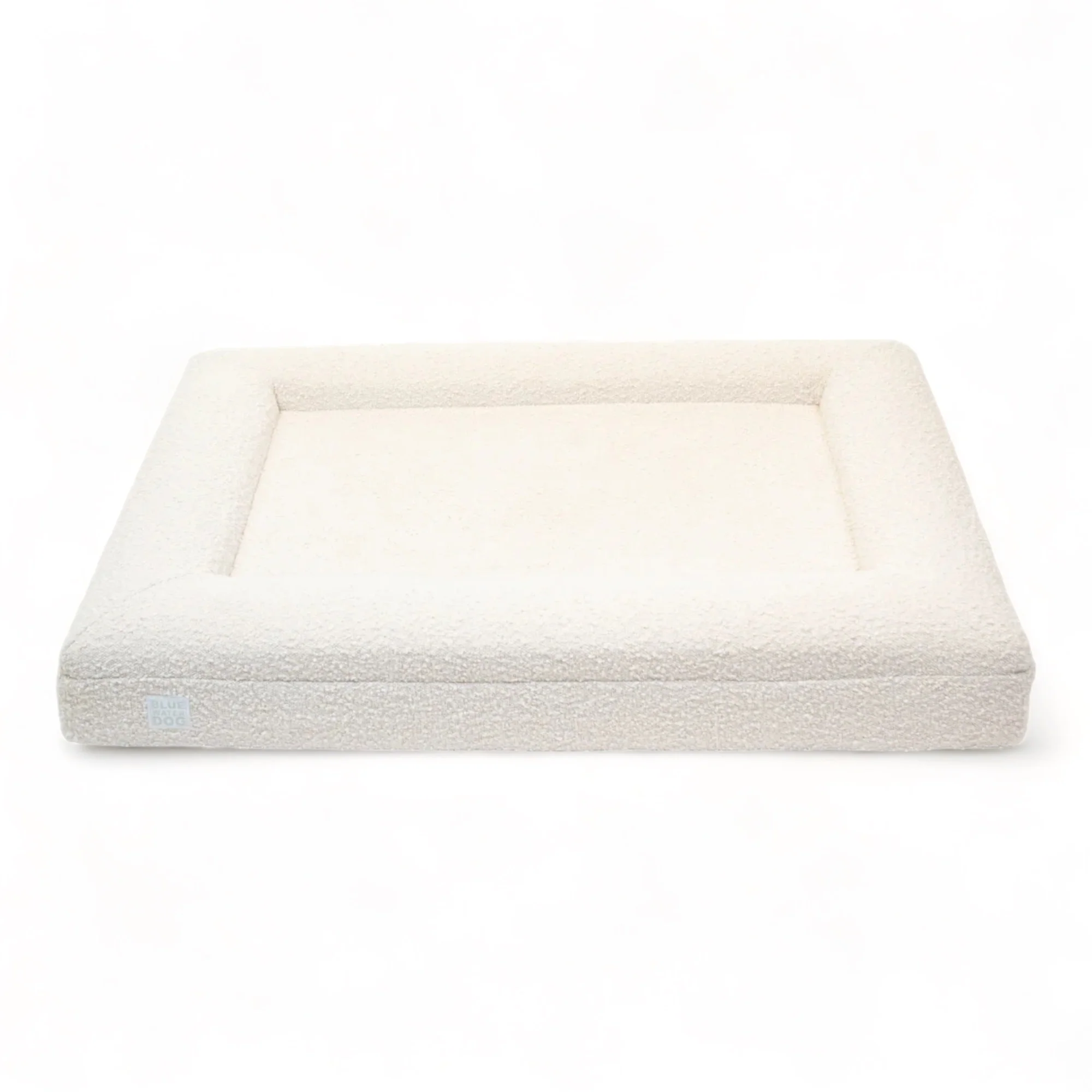 Large Bouclé Orthopedic Dog Bed (Bolster, Cloud)