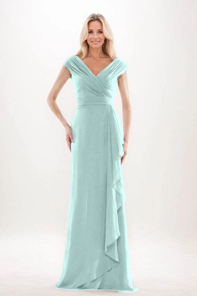 Sheath-Column Maxi Chiffon Mother Of The Bride Dress CM0312