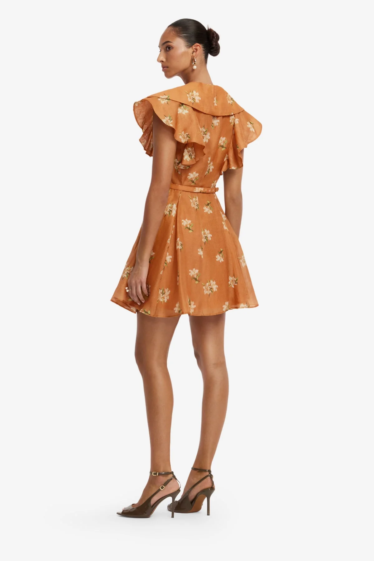 Isla Mini Dress - Lily Print in Ochre
