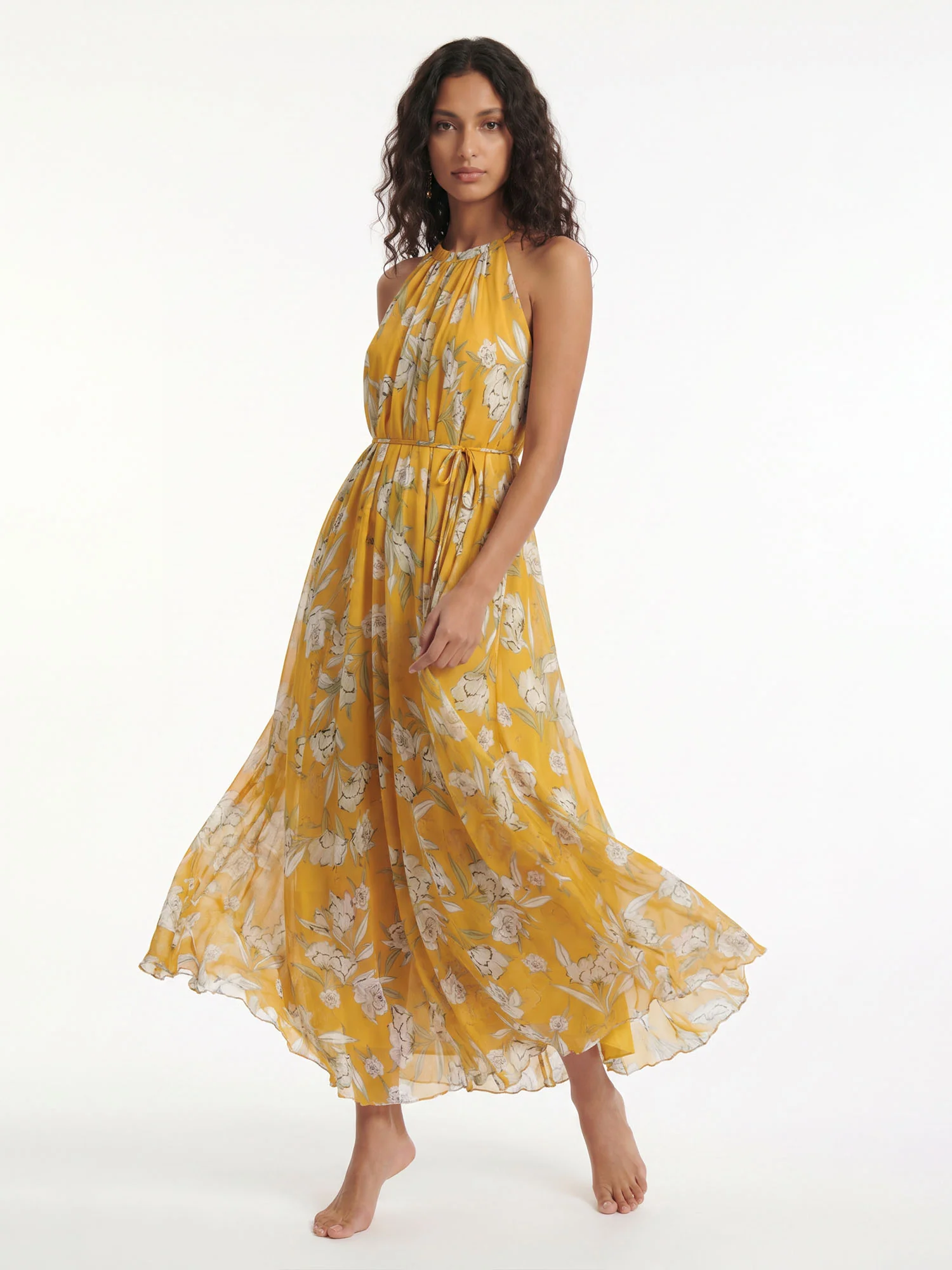 Golden Bloom Maxi Dress