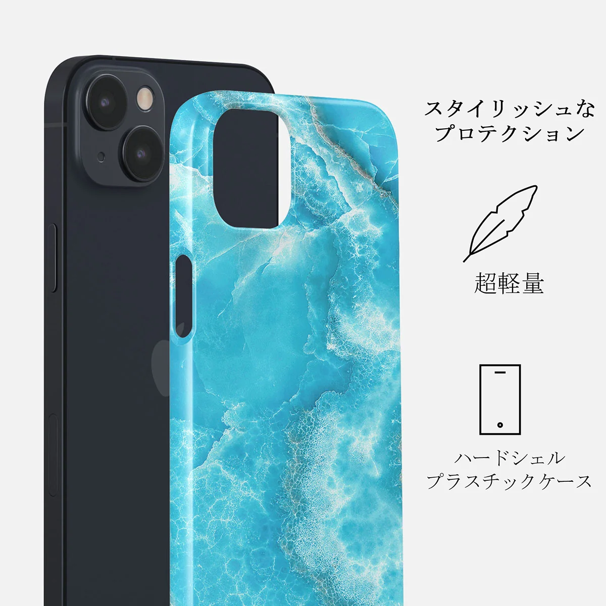 Ocean Waves - Blue iPhone 14 Plus ケース