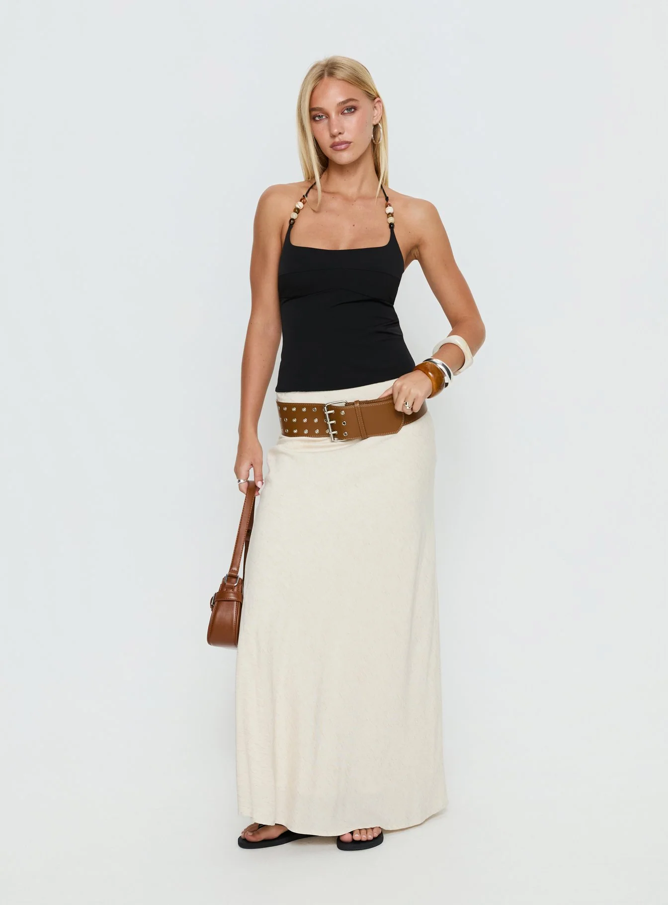 Cherise Bead Detail Top Black