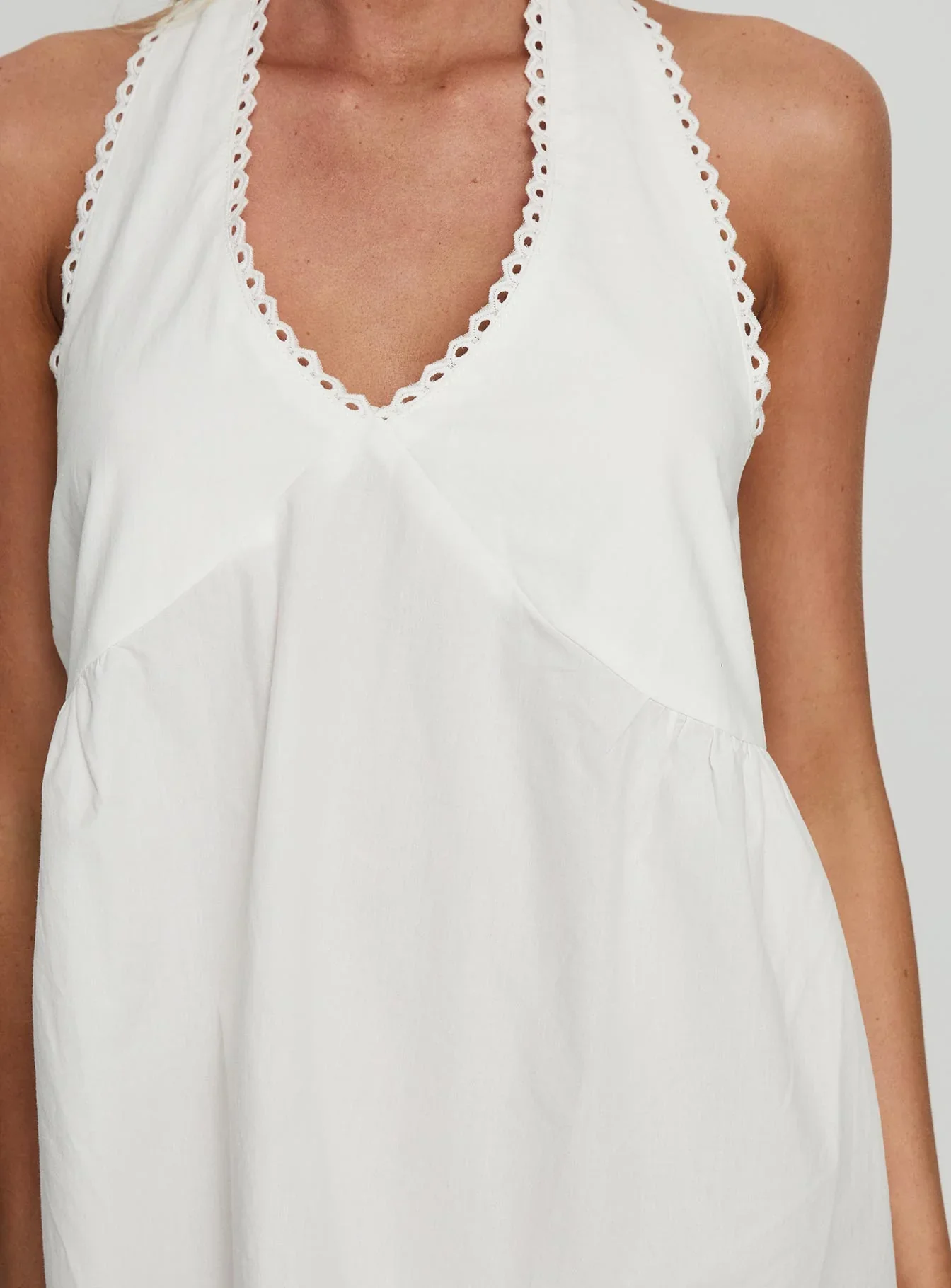 Celestyna Halter Mini Dress White - luluinthesky