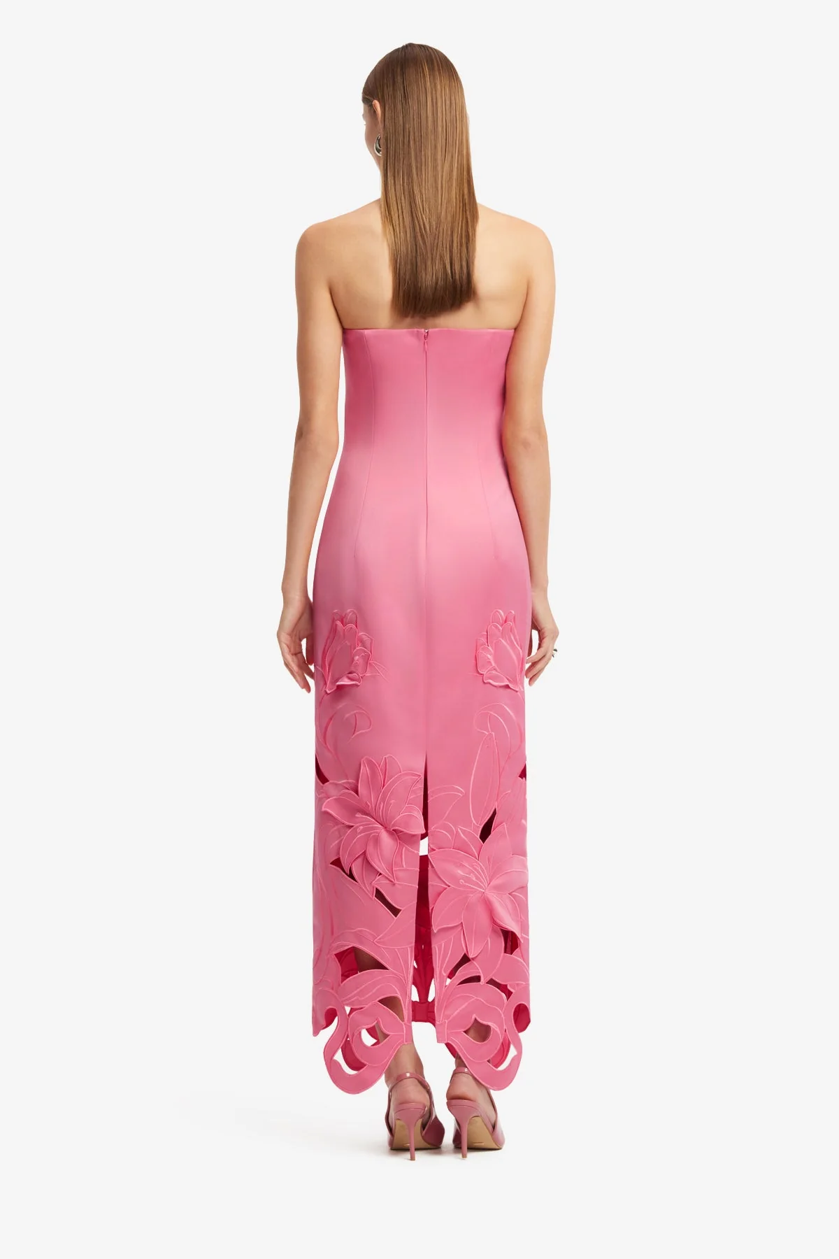 Rayna Appliqué Bustier Maxi Dress - Lily in Fuchsia