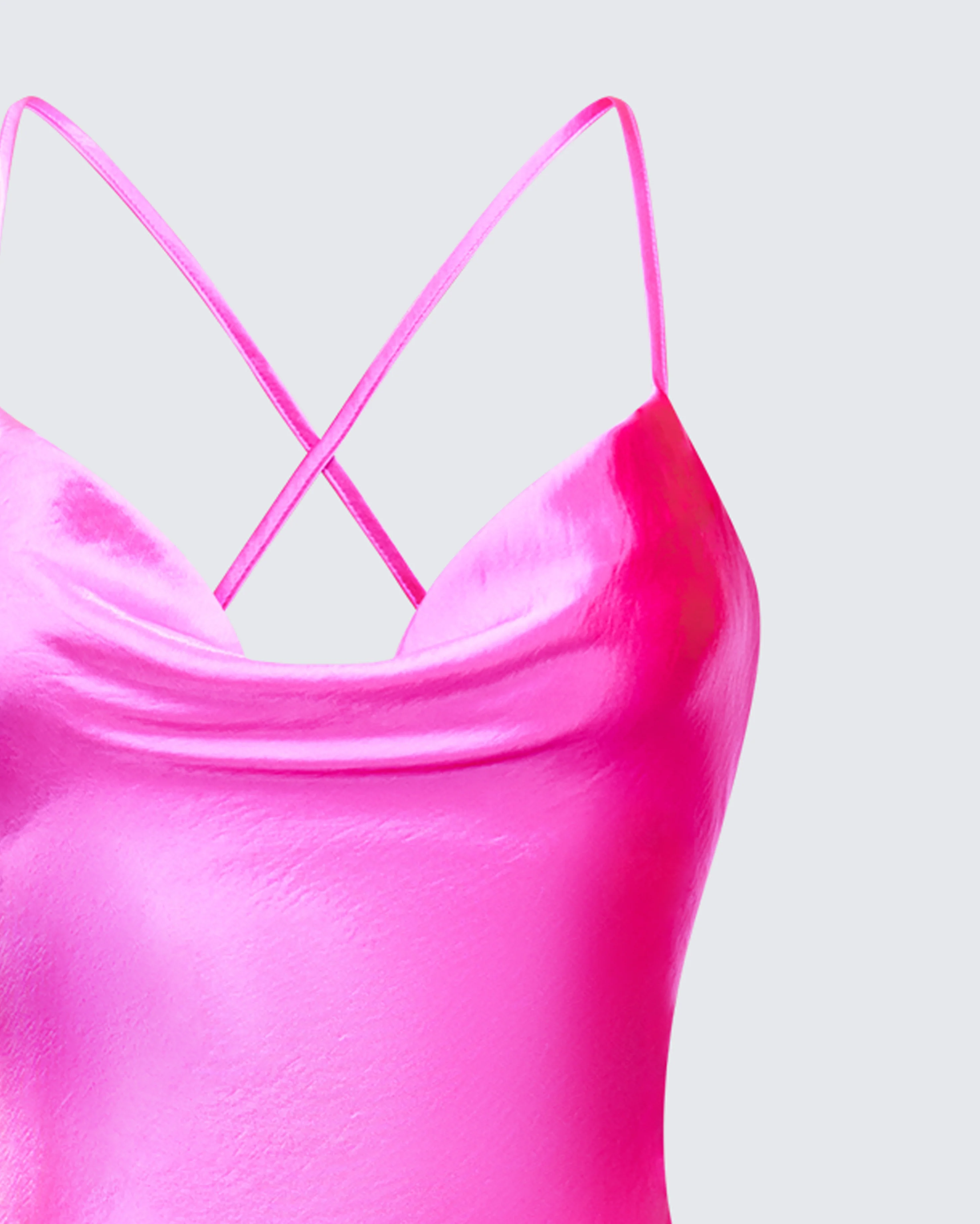 Elspeth Pink Satin Bias Slip Maxi Dress
