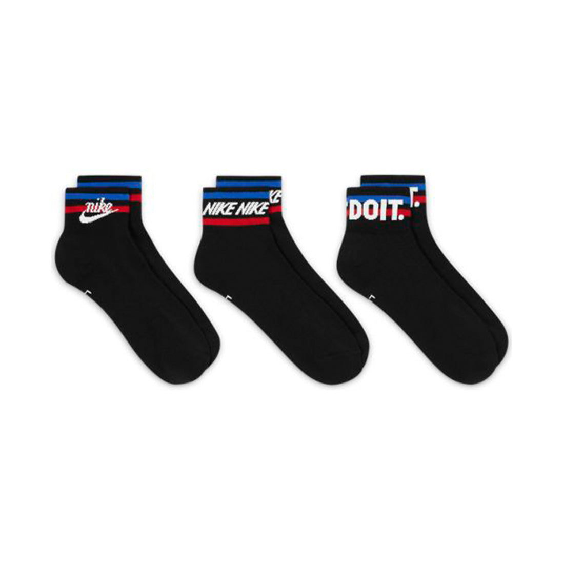 NIKE Everyday Essential Ankle Socks (3 Pairs) BLACK