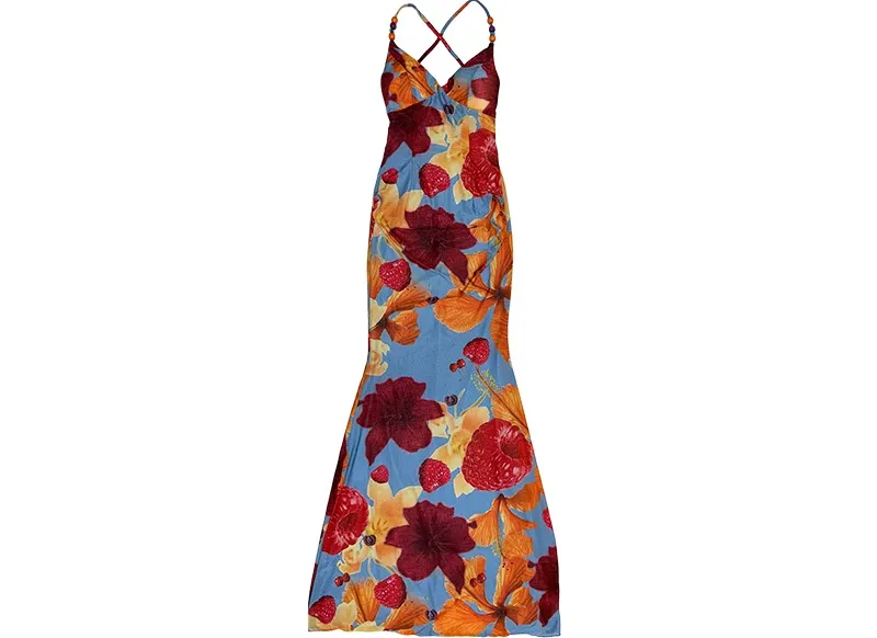 Fitted Backless Print Dress
