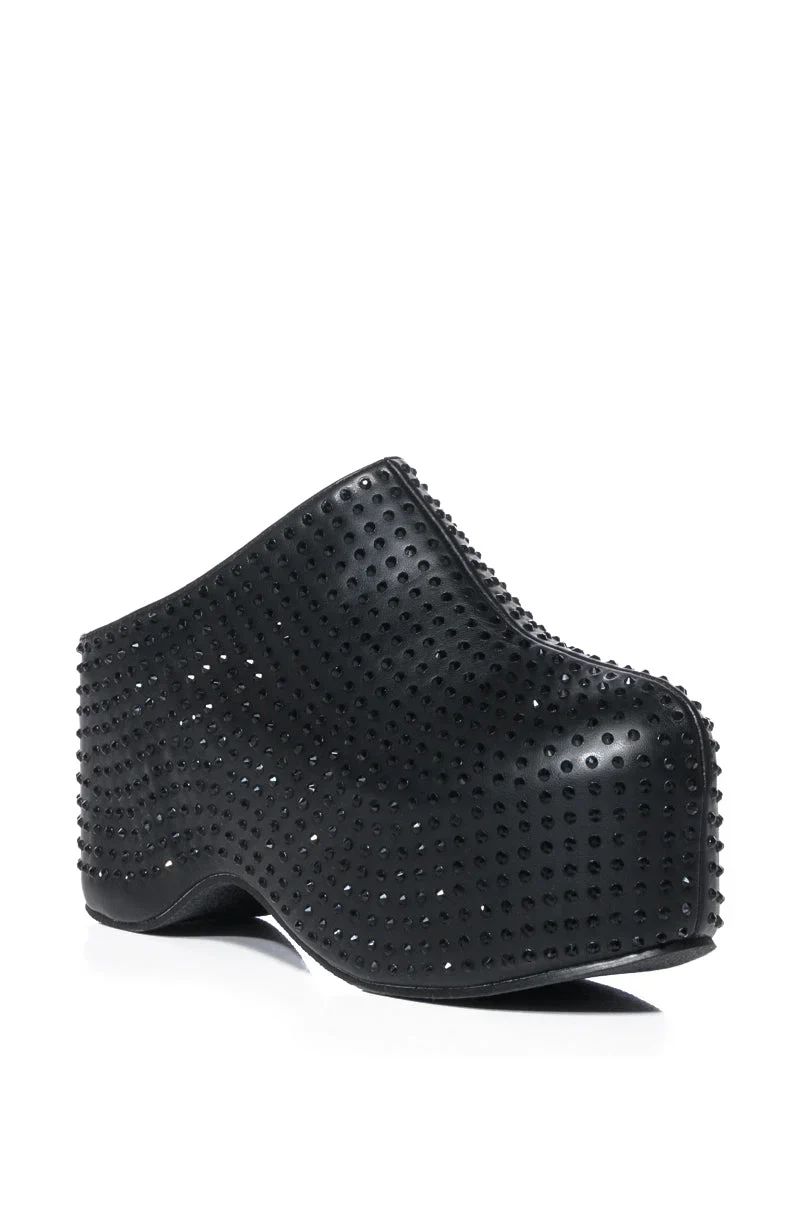 AZALEA WANG MACEY EMBELLISHED CLOG IN BLACK - luluinthesky