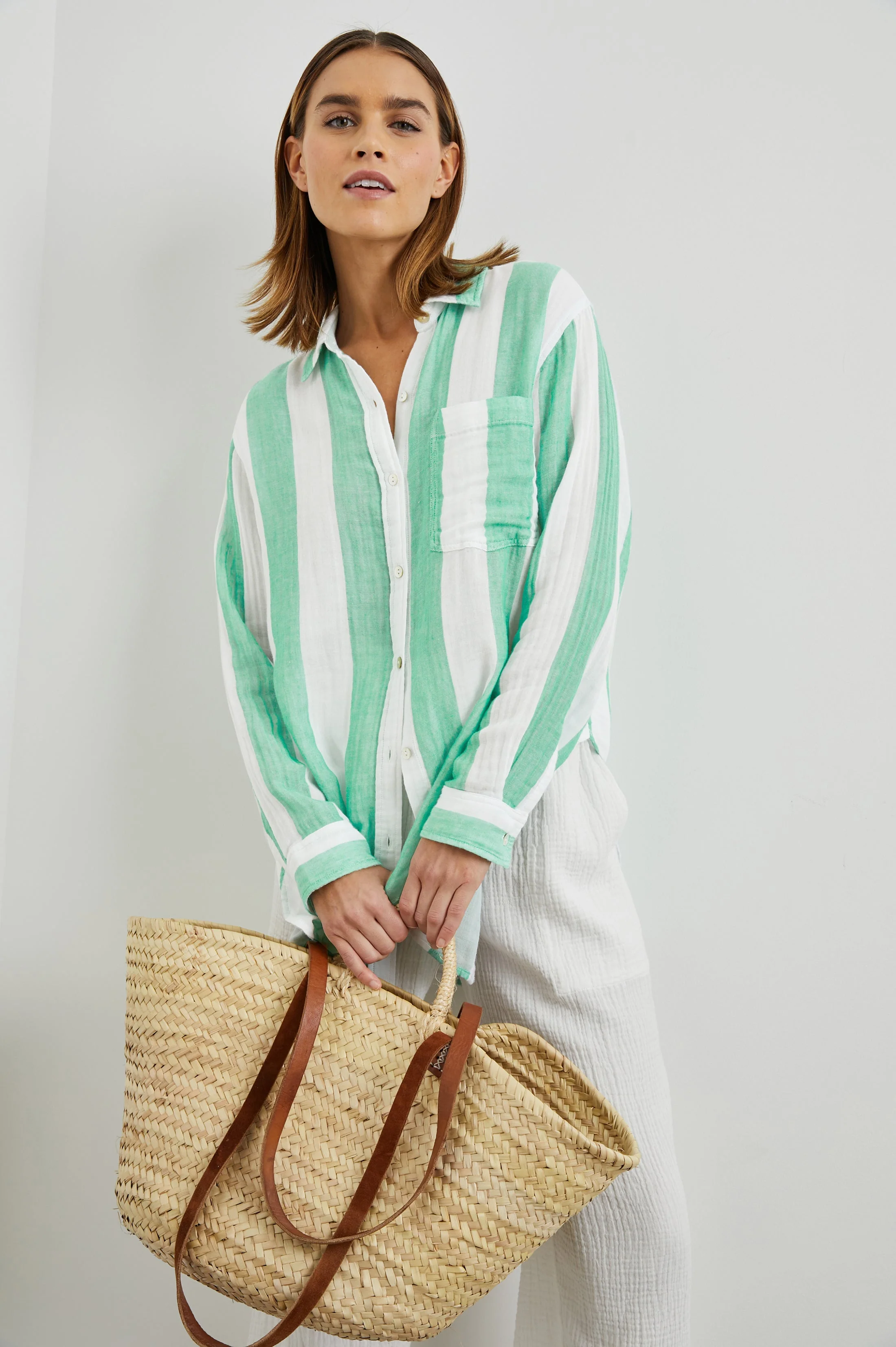 Jaylin Shirt - Jade Stripe