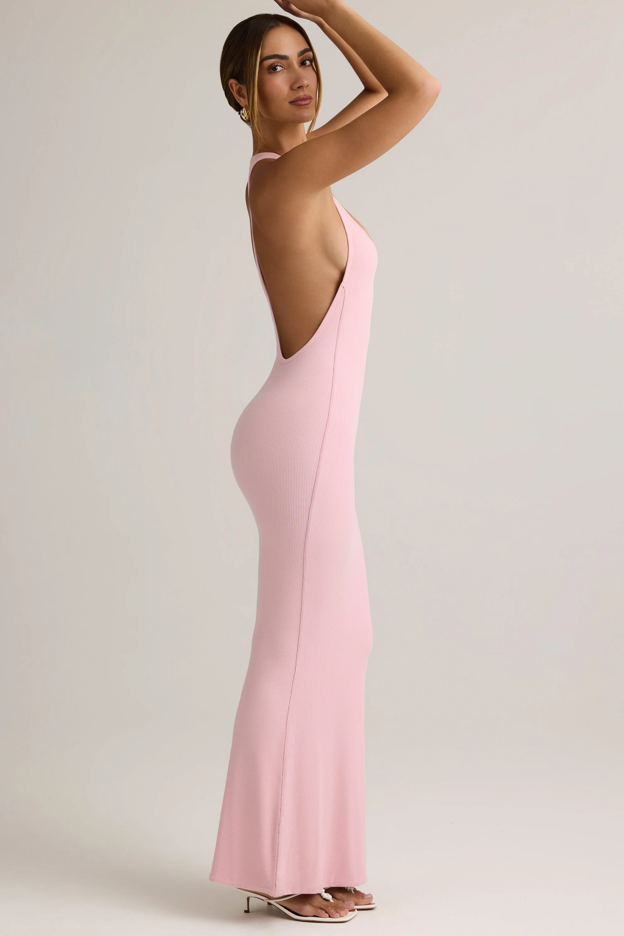 Modal Racerback Maxi Dress in Baby Pink