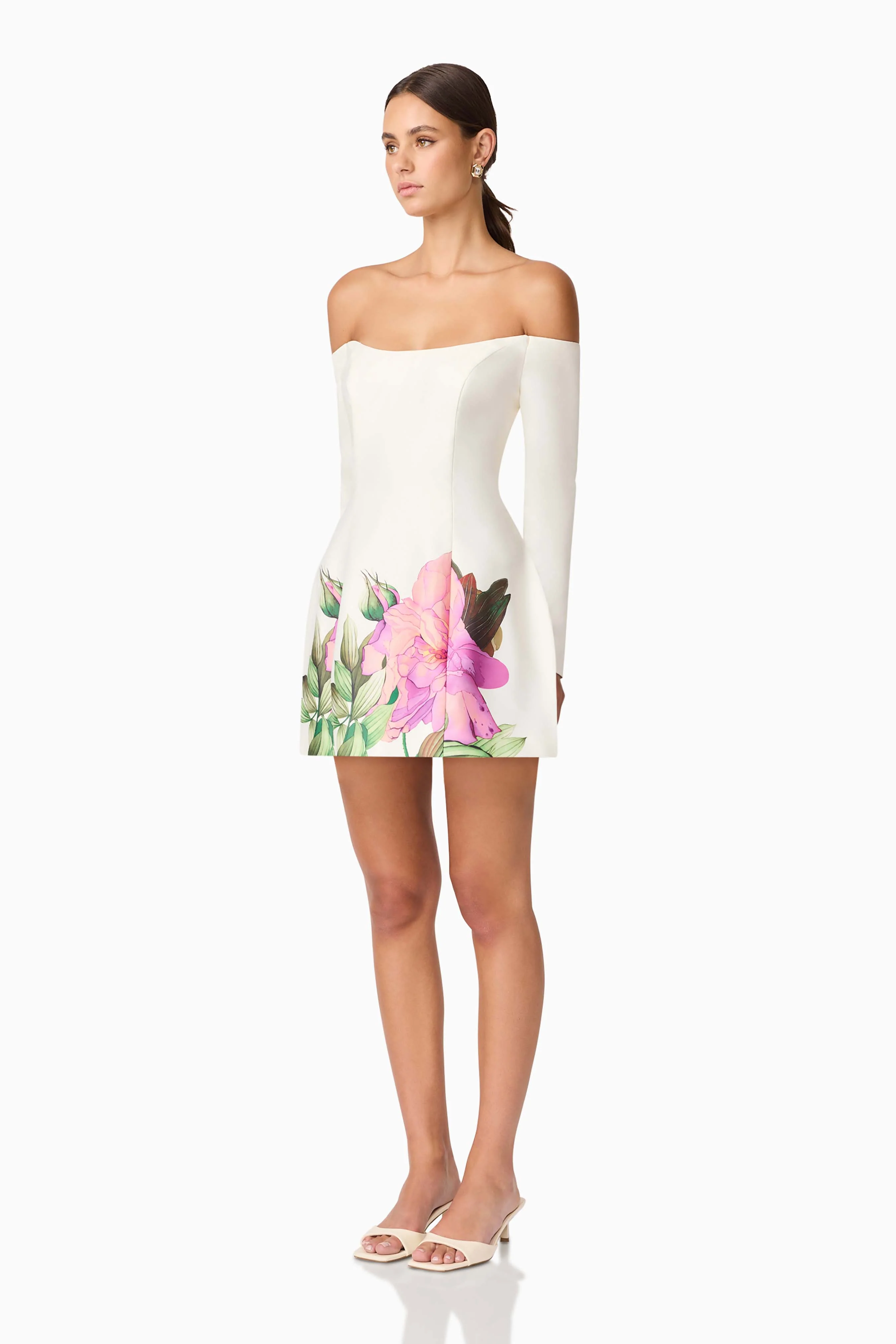Azelie Off The Shoulder Mini Dress in White
