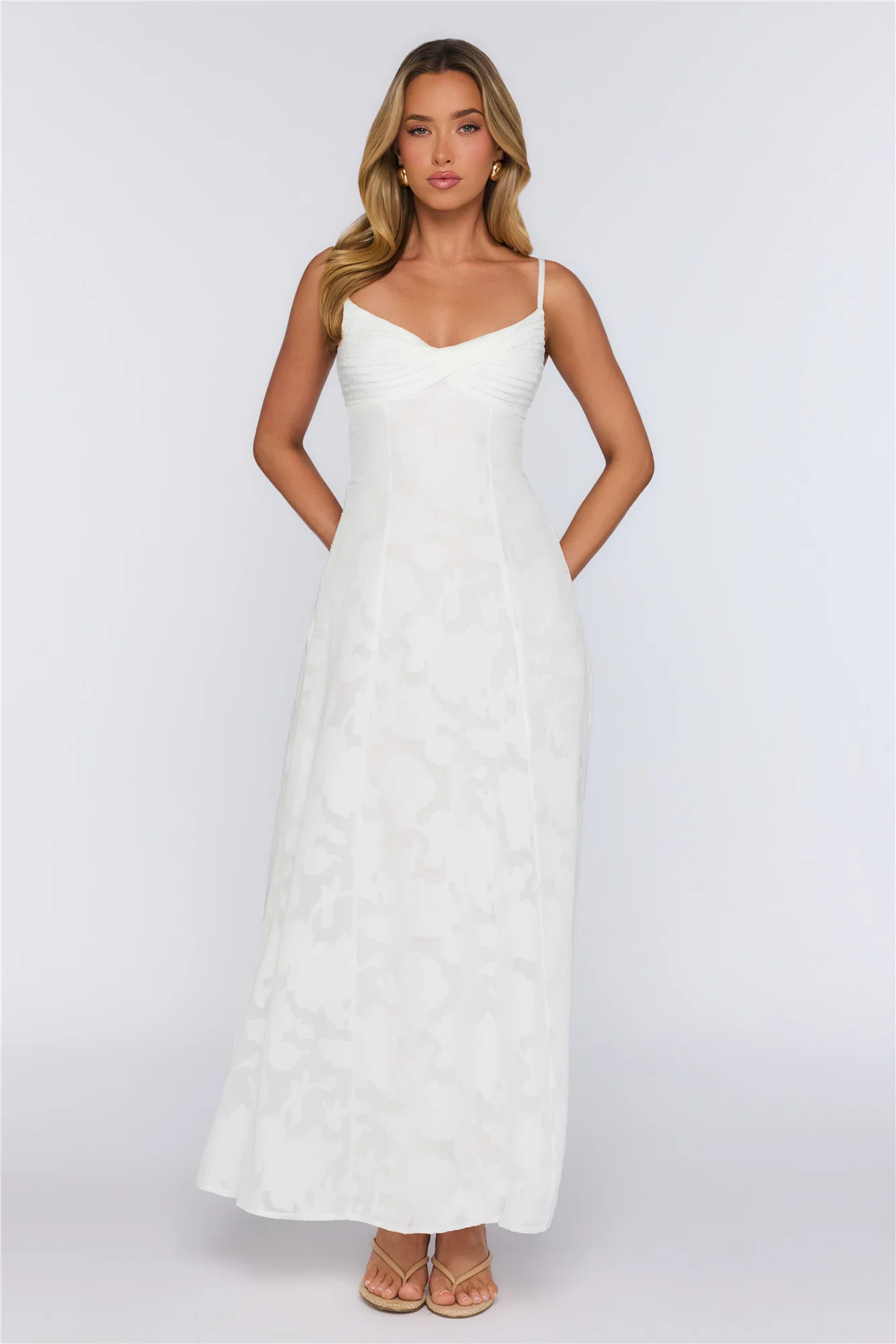 Pine Blossom Maxi Dress White
