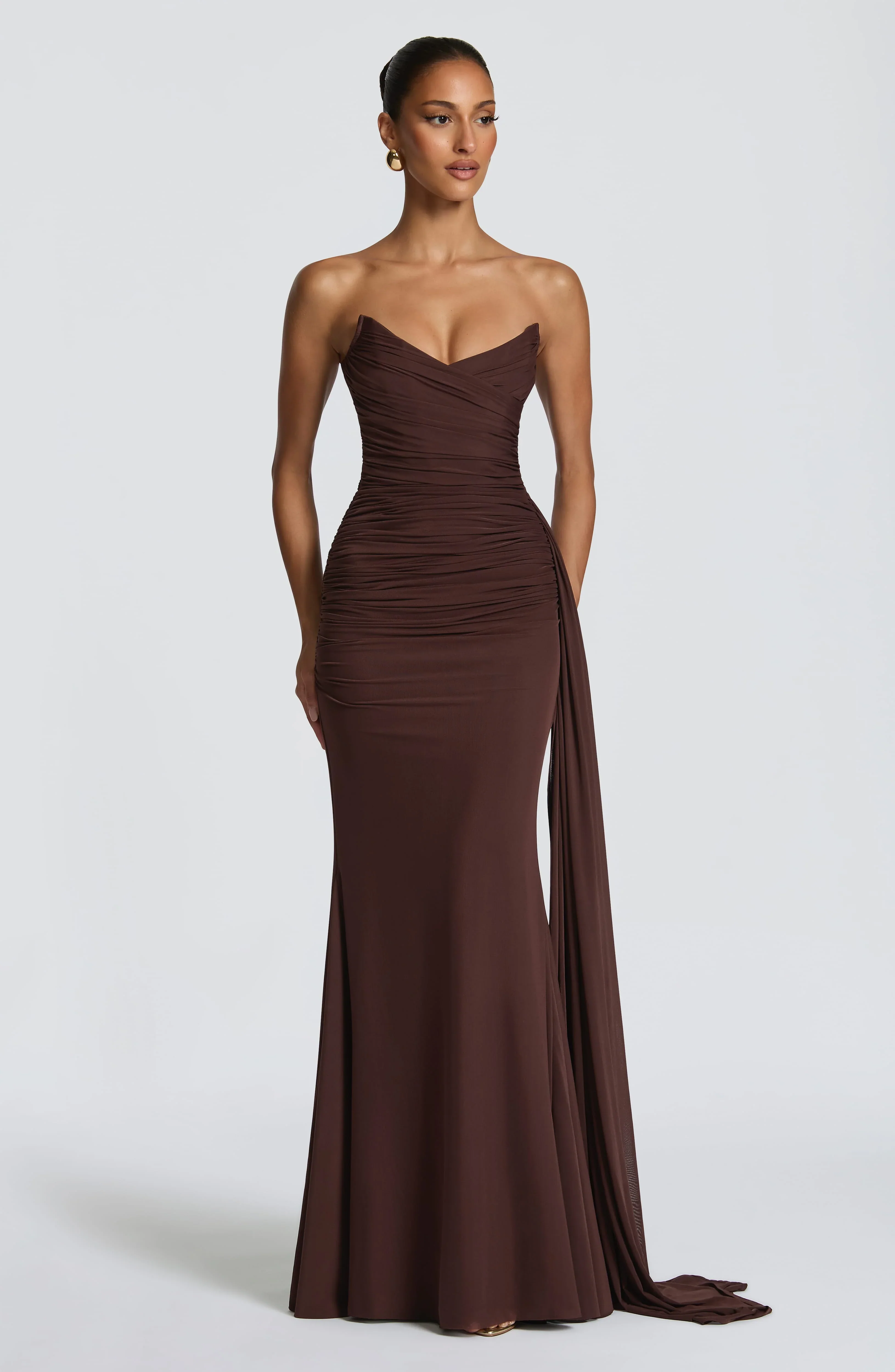 Ashika Maxi Dress - Plum Brown