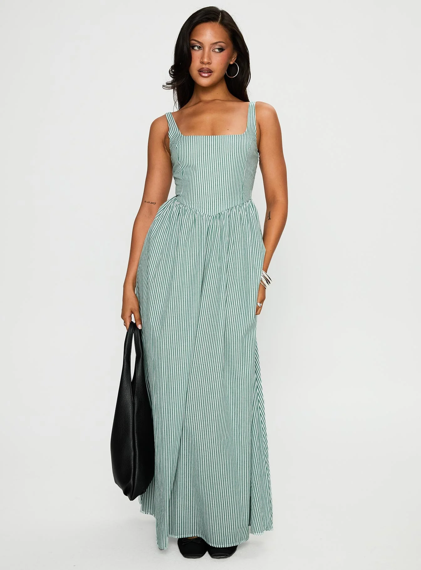 Cartmel Maxi Dress Green / White
