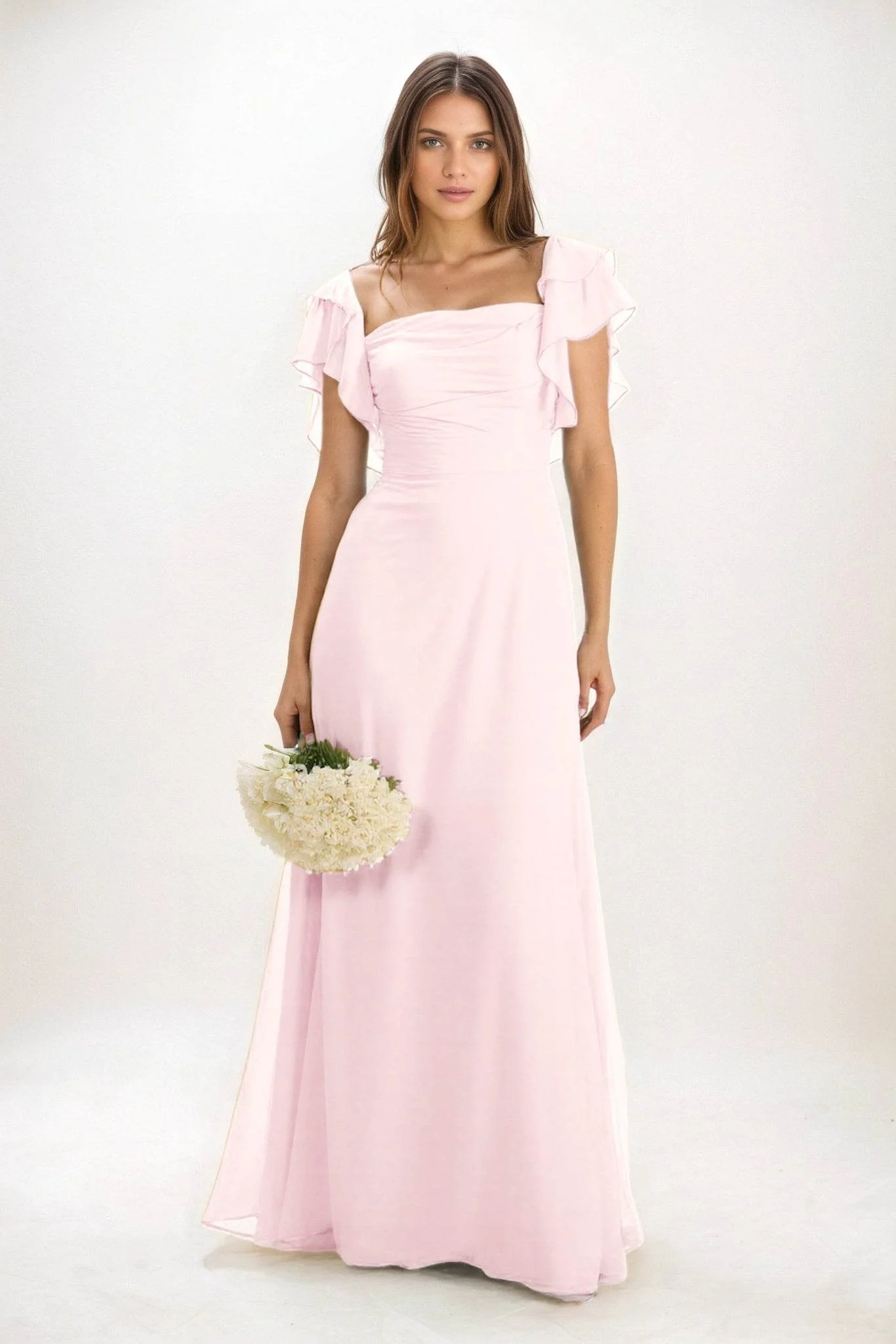 A-Line Maxi Chiffon Bridesmaid Dress CB0856