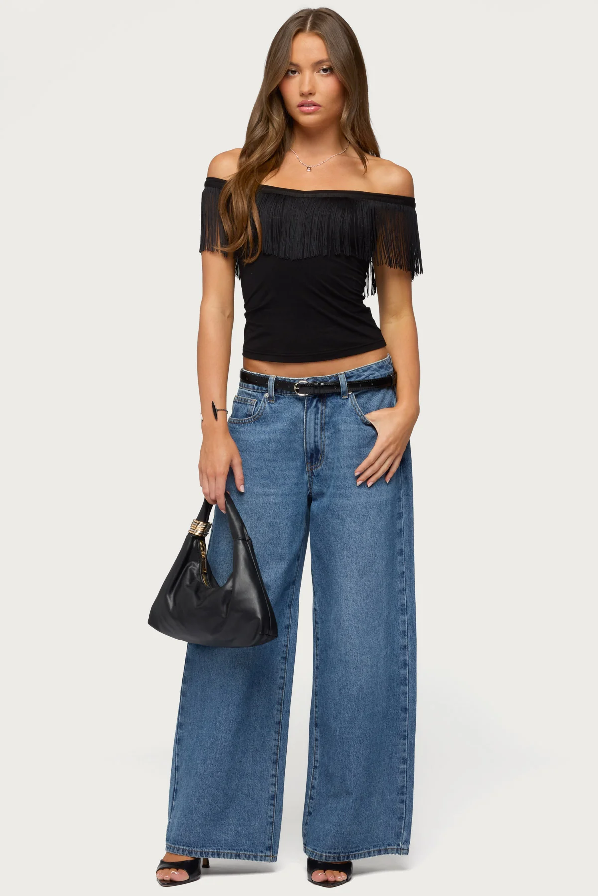 Catelina Fringe Off Shoulder Top