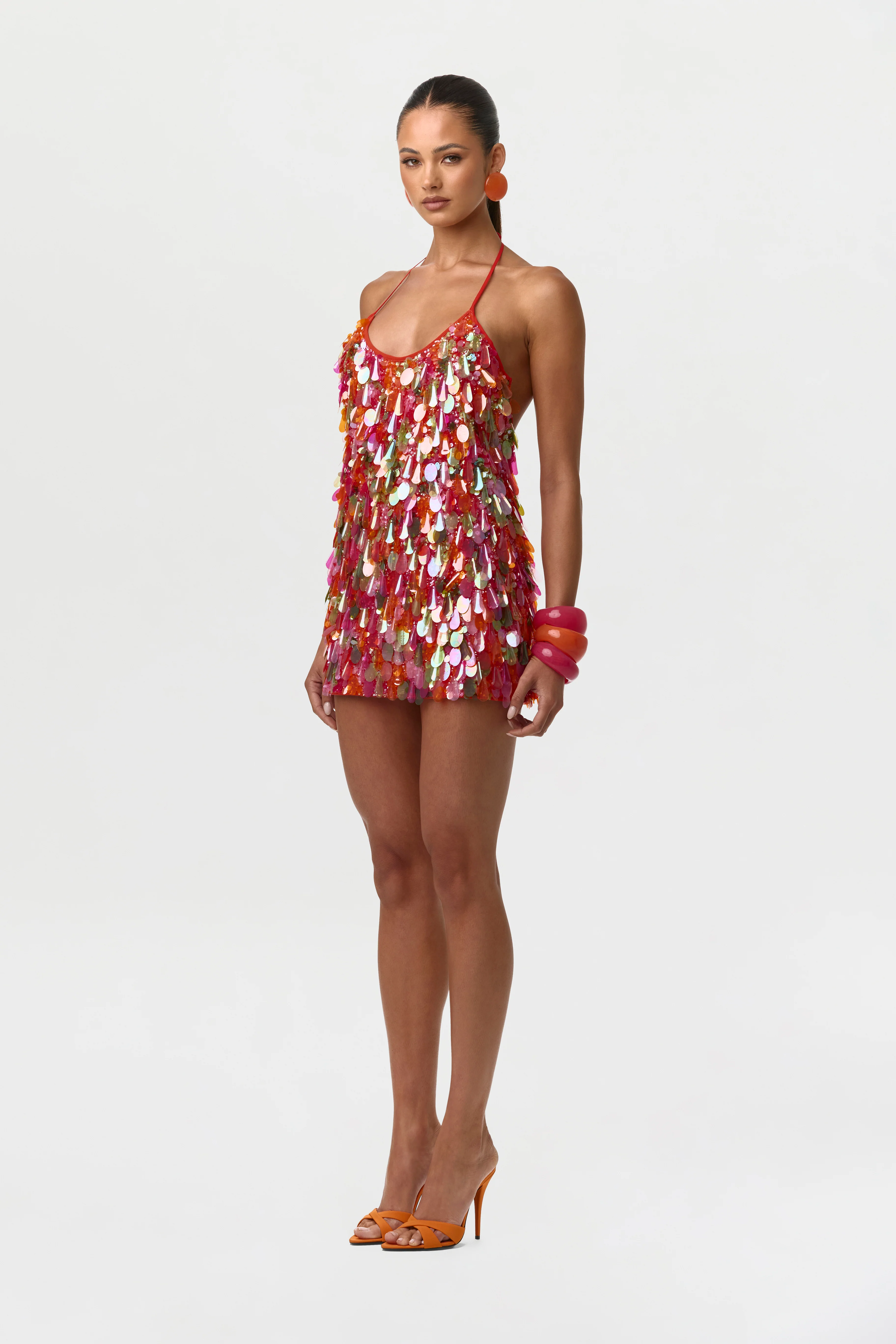 Sequin Halter Mini Dress