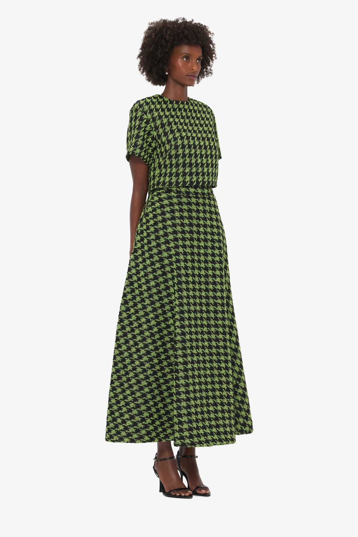 Rosalyn Tweed Maxi Skirt - Houndstooth