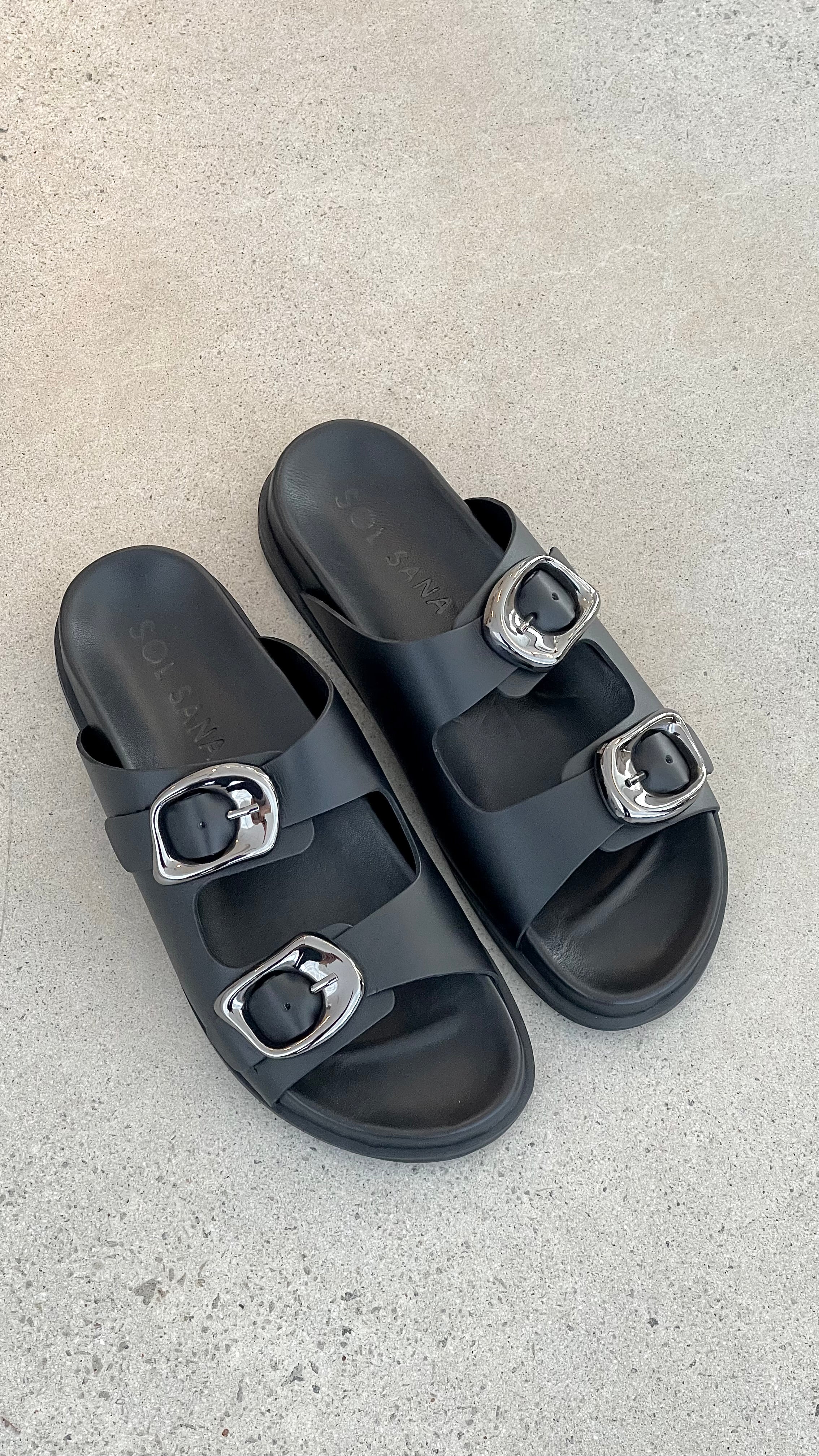 Sol Sana San Jose Footbed - Black / Silver - luluinthesky