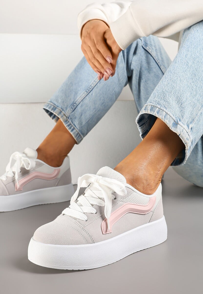 Czarne Sneakersy Kultowe Tenisówki na Grubej Podeszwie Nurisora