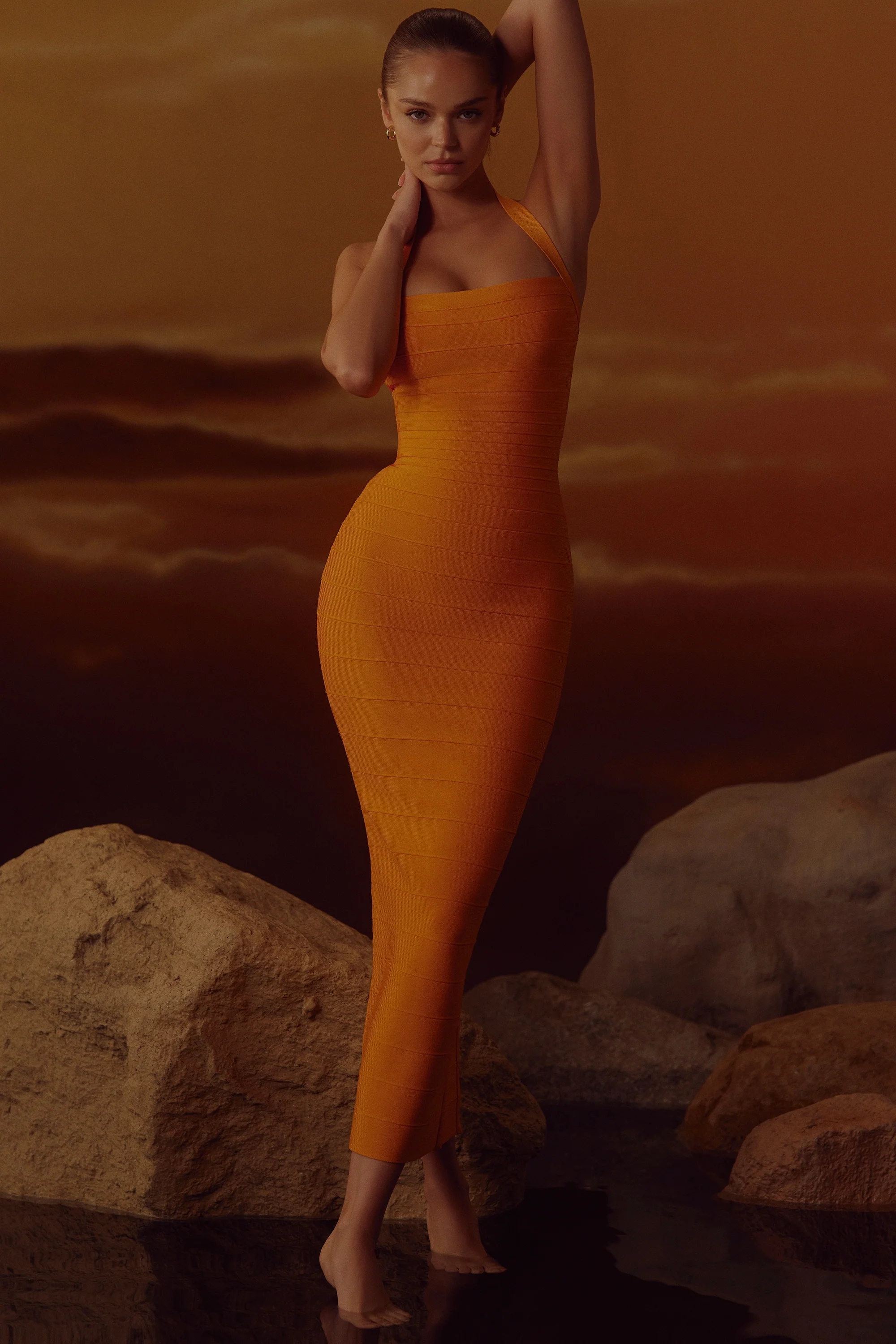 Mango Halter Neck Bandage Maxi Dress