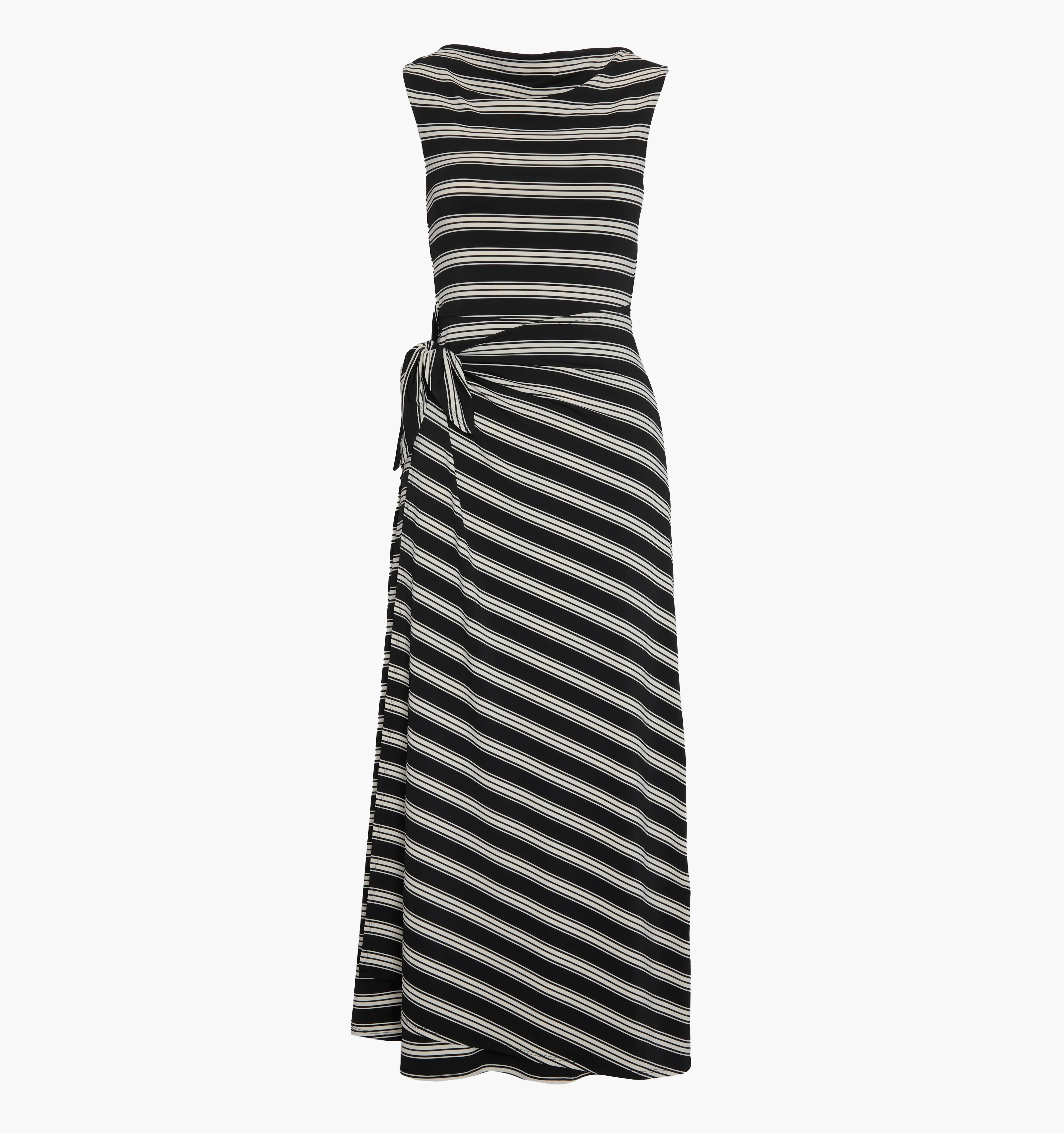The Jayne Dress - Black/Ivory Stripe