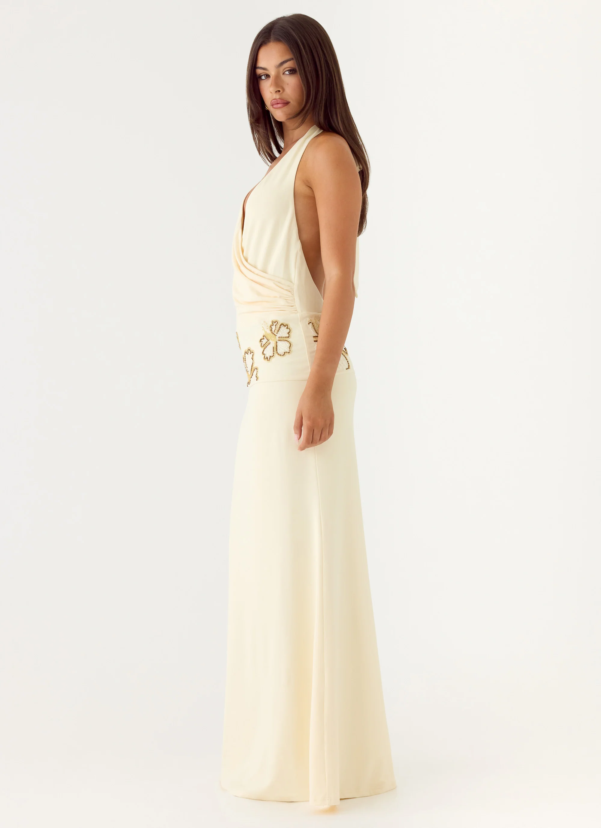Sandrine Beaded Maxi Dress - Yellow