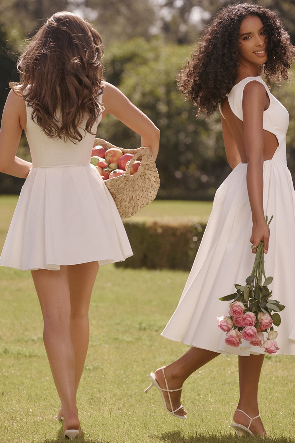 White Twill Midi Sundress