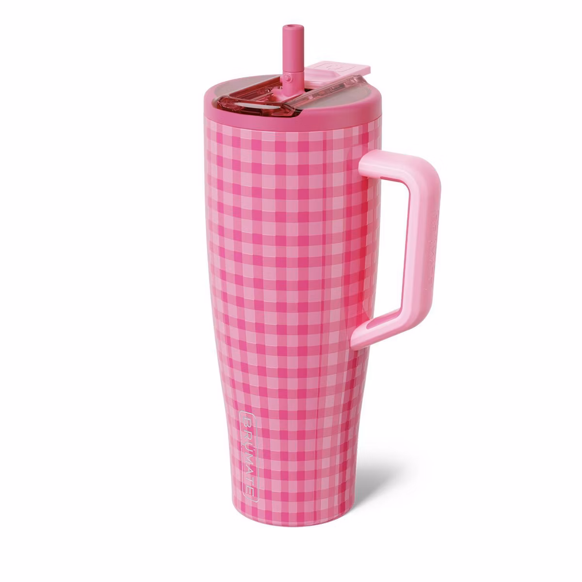 BruMate 40fl oz Stainless Steel Era Flip Straw Tumbler - Pink Gingham