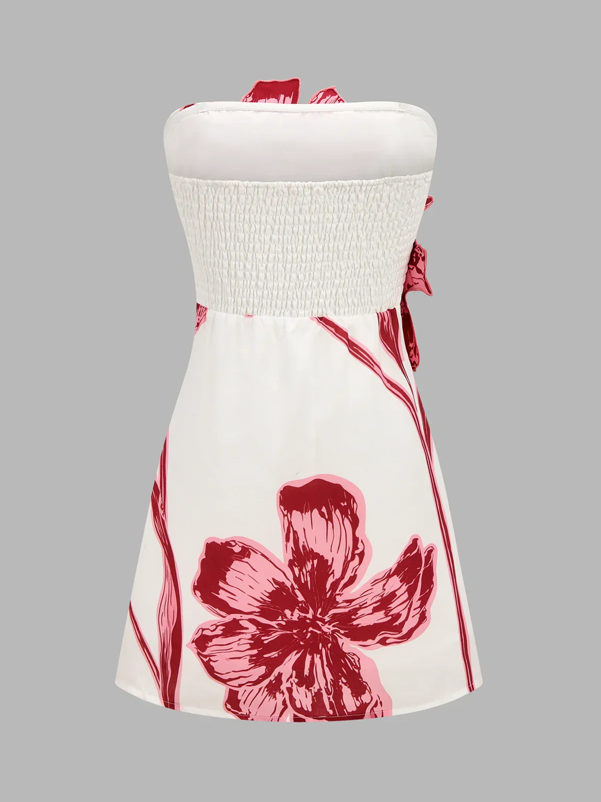 3D Floral Strapless Mini Dress - luluinthesky