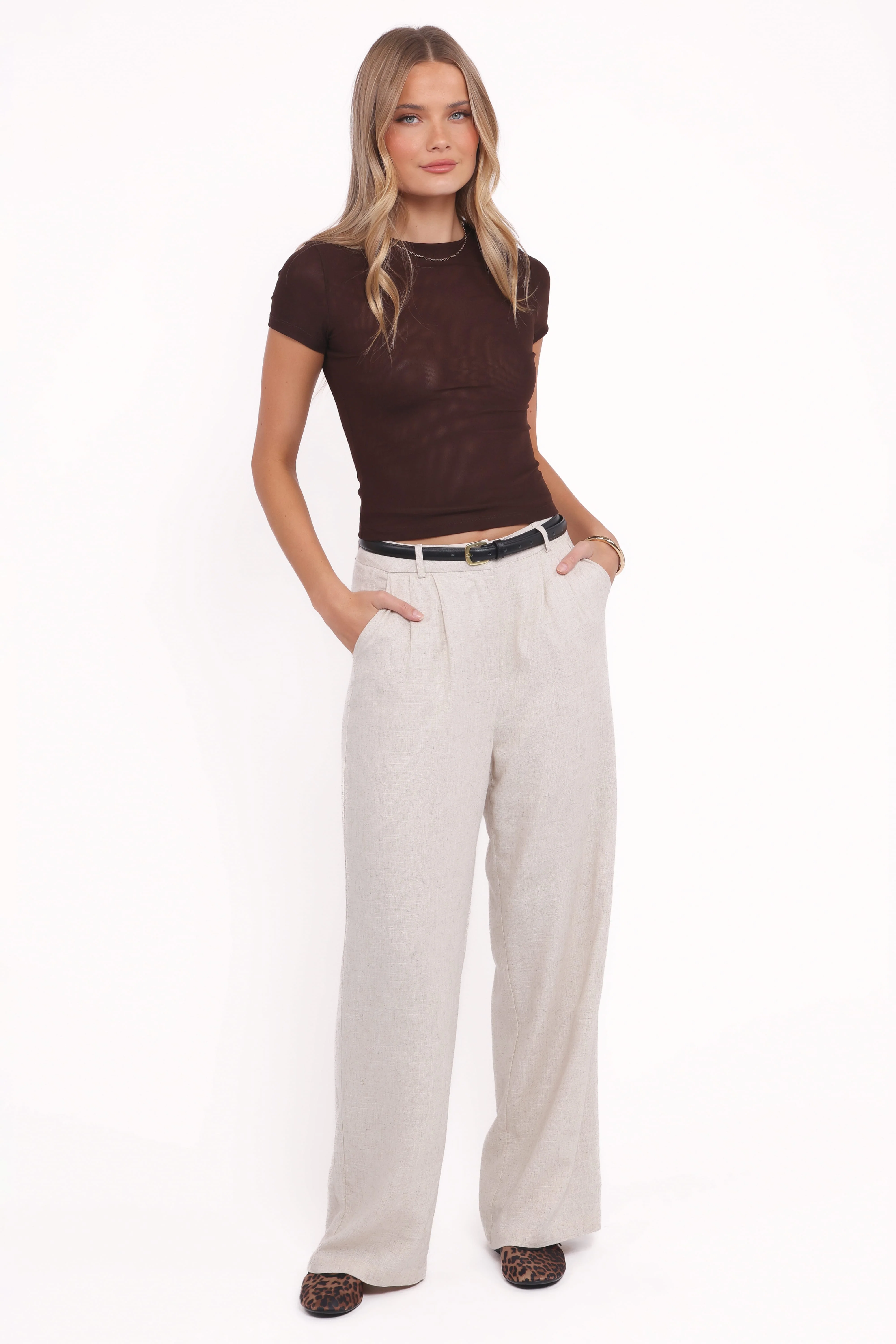 Vivian Mesh Tee - Brown