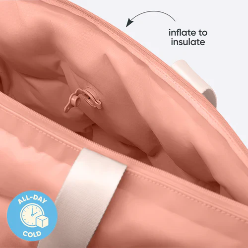 Owala The Cloud Inflatable insulation. Packs flat. 16L capacity Rosewood