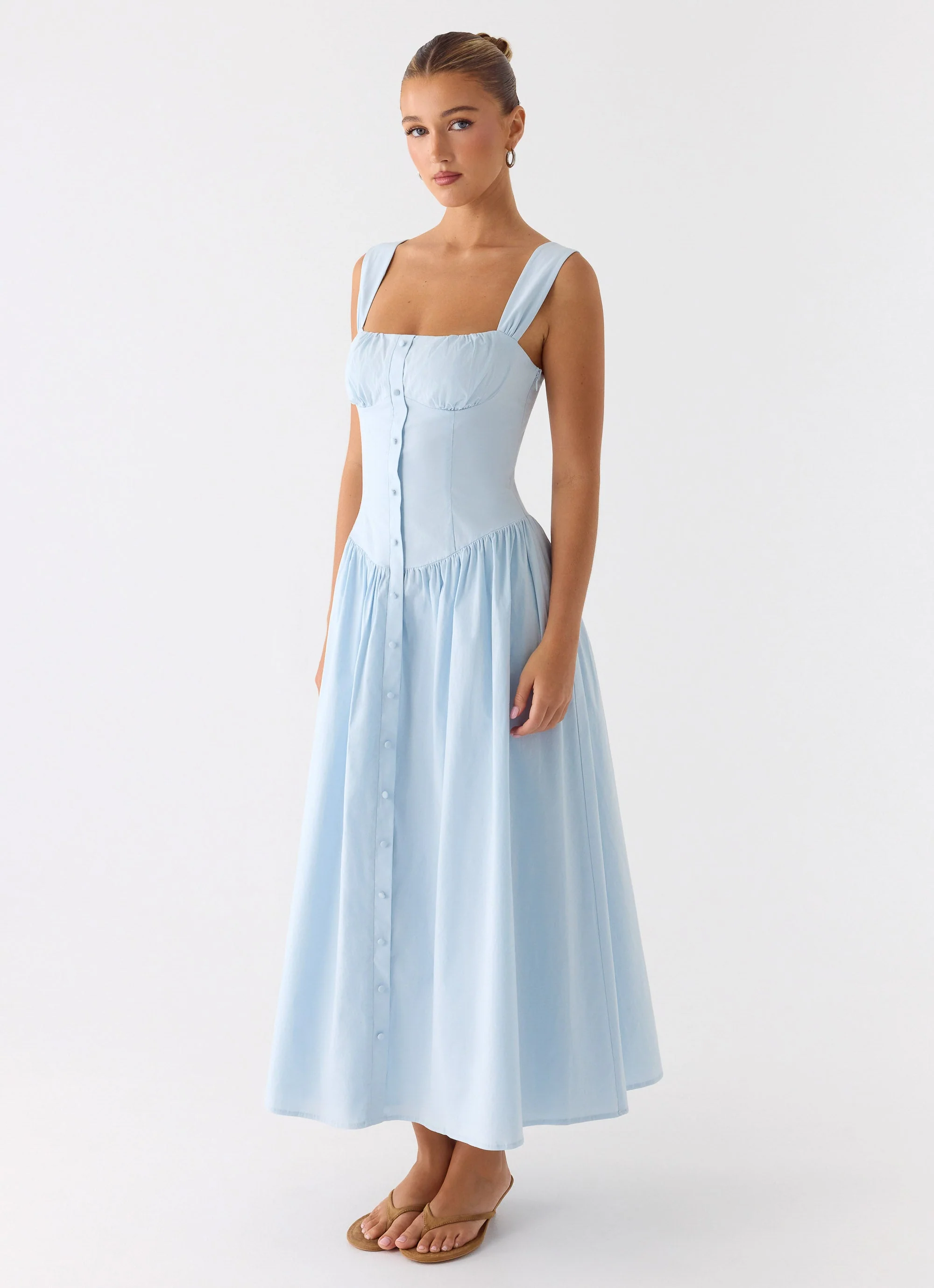 Emmalina Midi Dress - Blue - luluinthesky