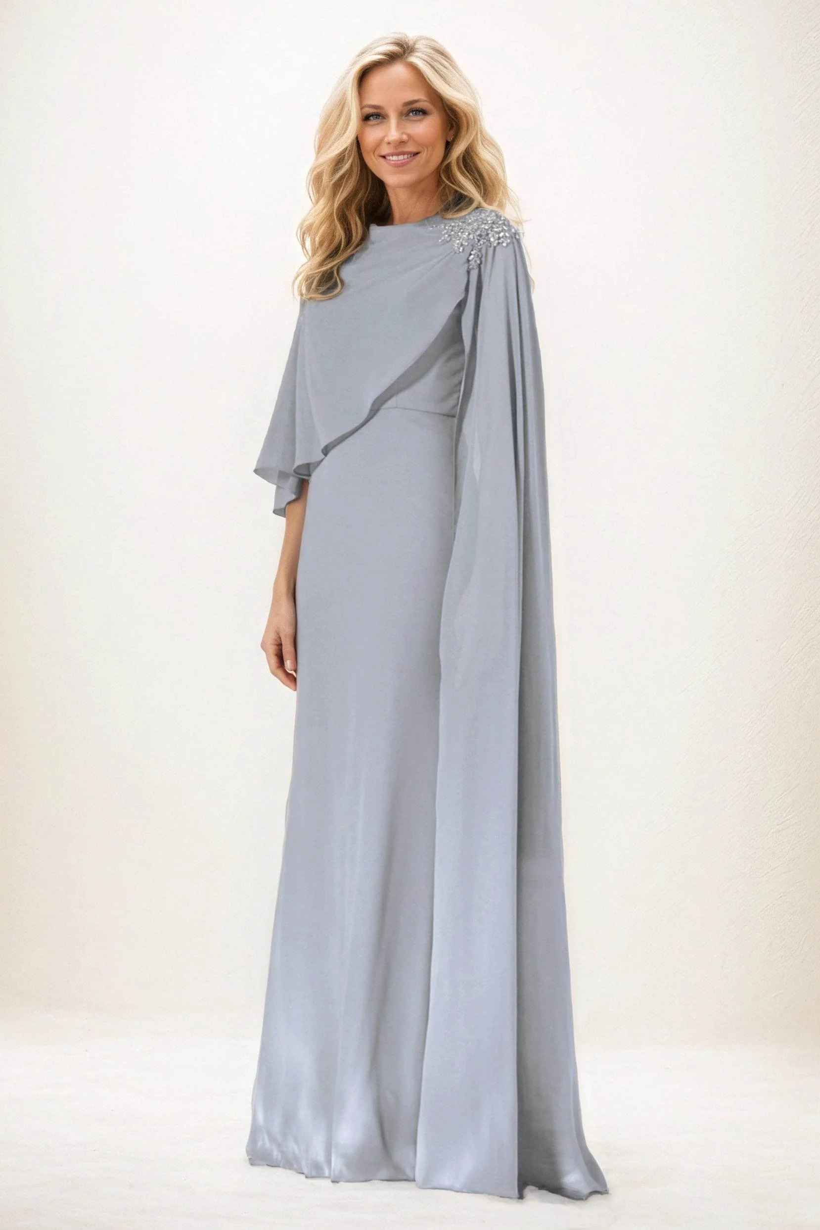 Sheath-Column Maxi Chiffon Mother of the Bride Dresses CM0388