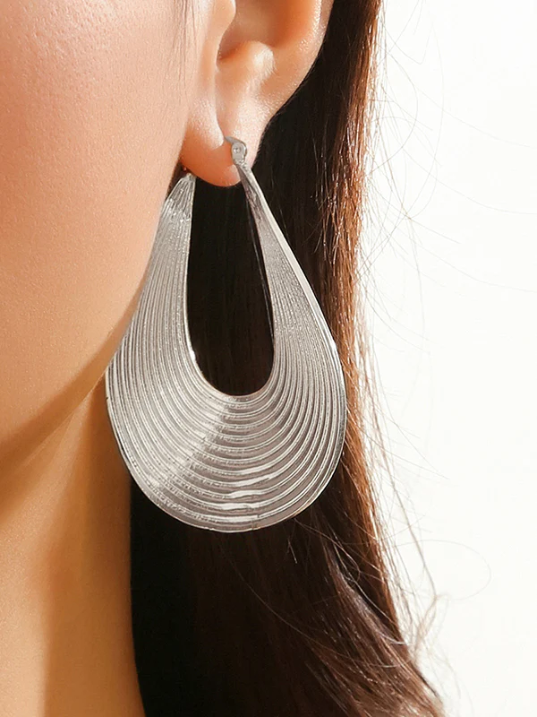 Geometric Hollow Solid Color Drop Earrings