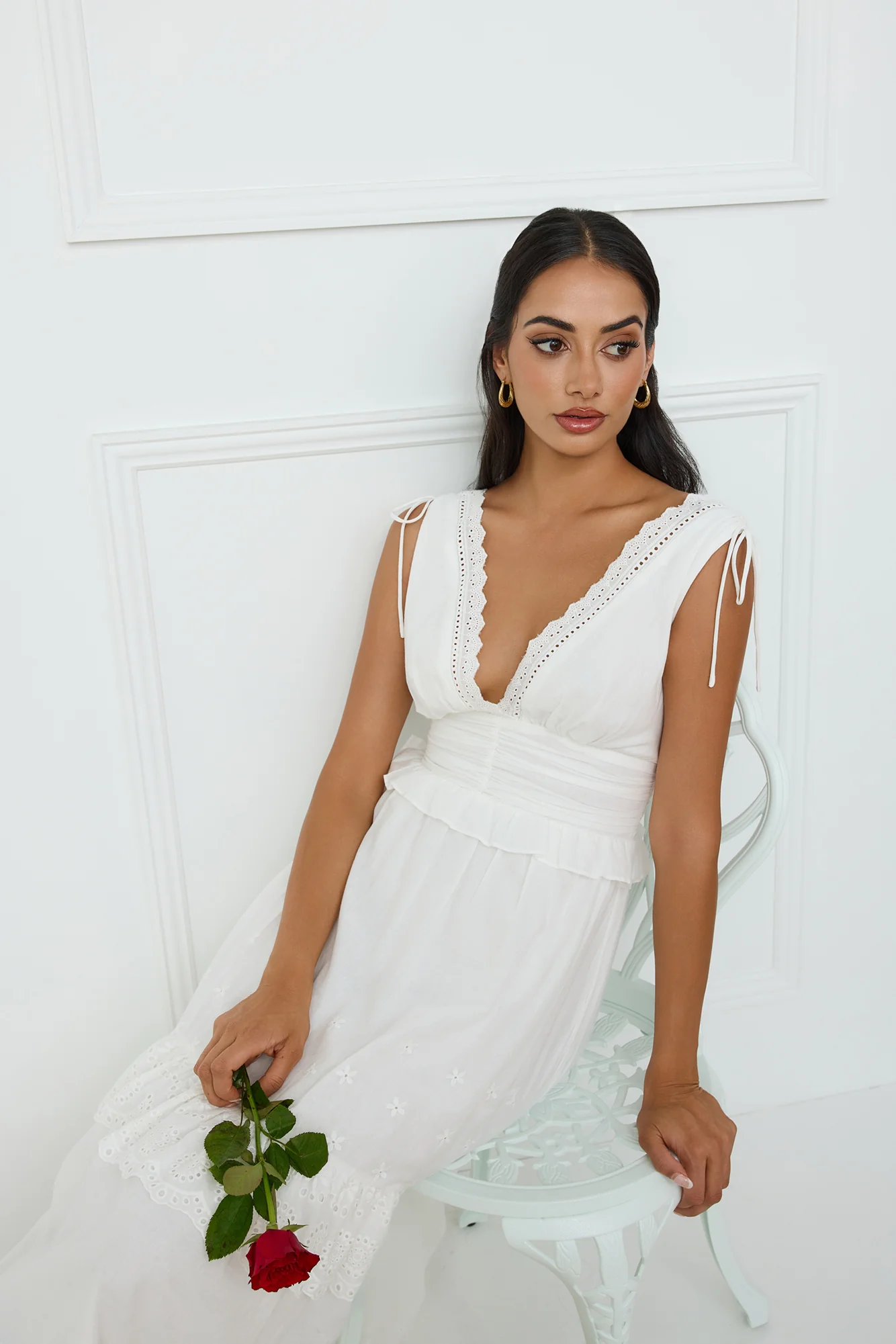Desert Oasis Maxi Dress White - luluinthesky