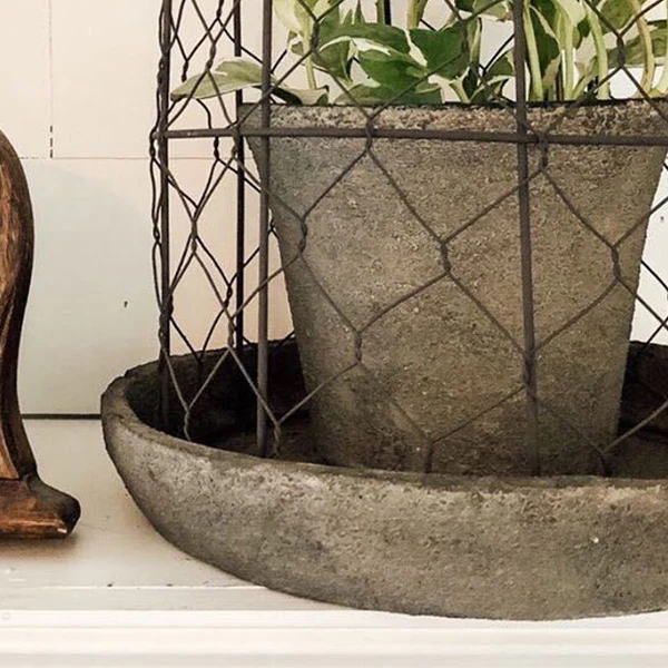 Chicken Wire Cloche with Terra Cotta Pot and Saucer