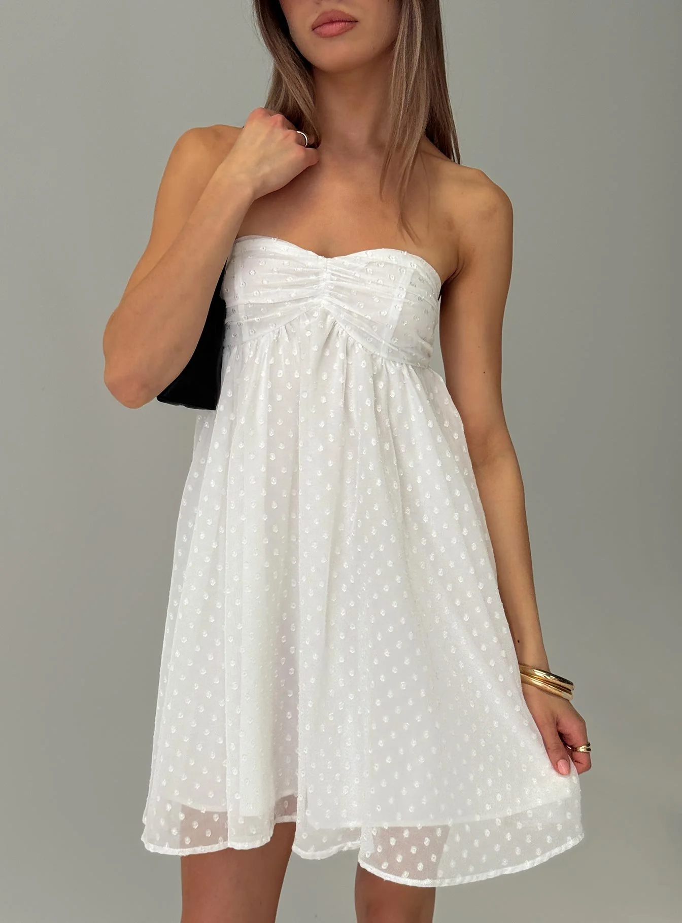 Kaimilla Strapless Sweetheart Mini Dress White