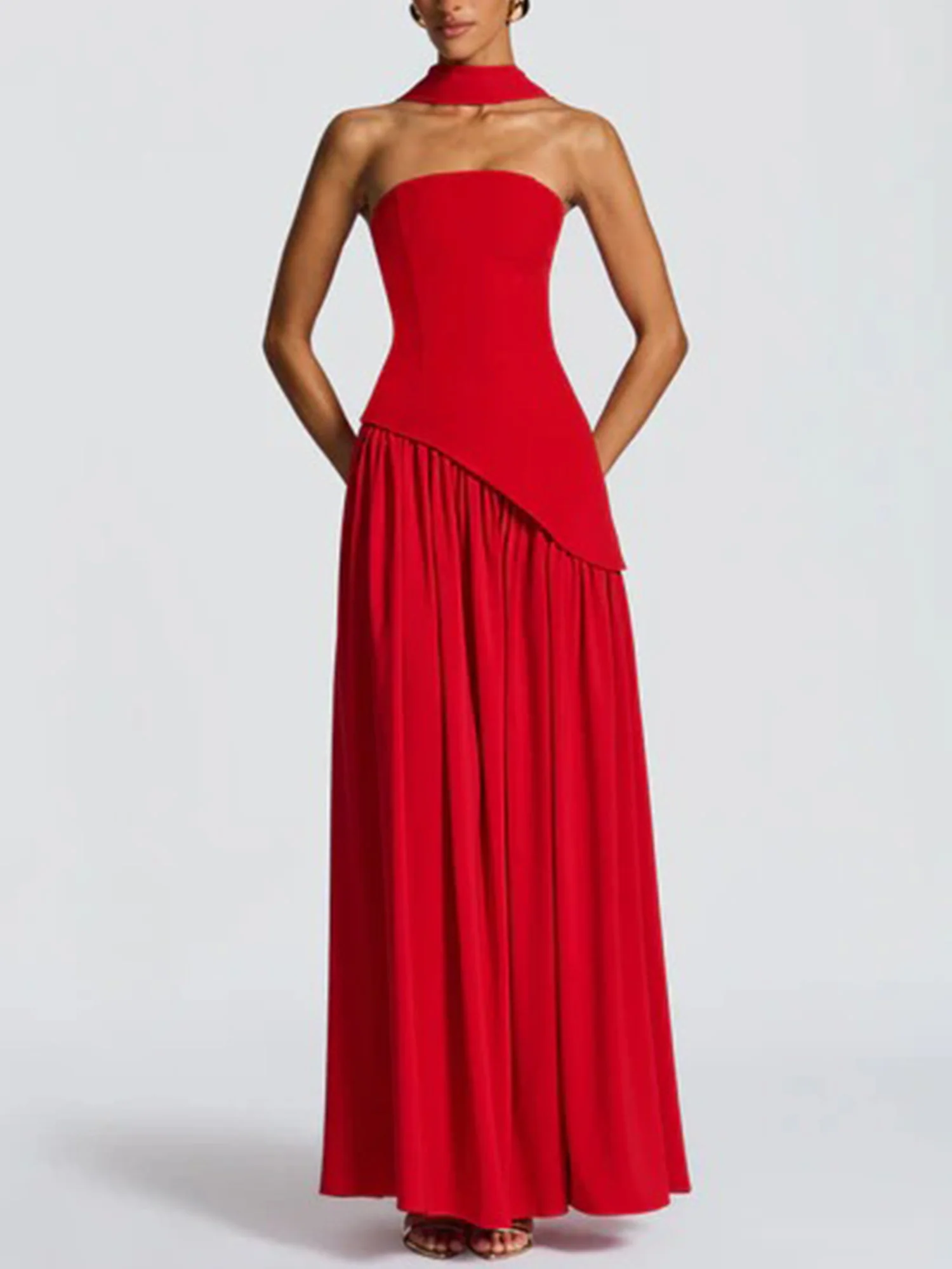 Slit Veil Maxi Dress