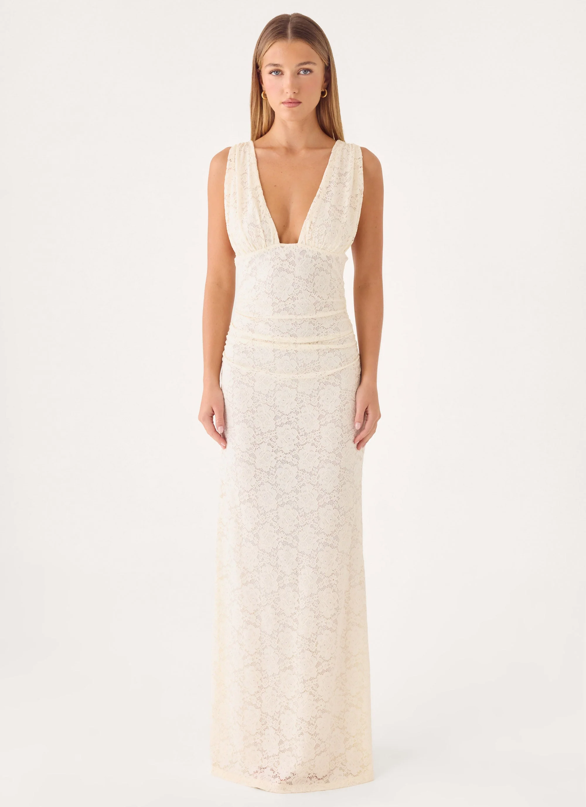 Aarin Lace Maxi Dress - Cream